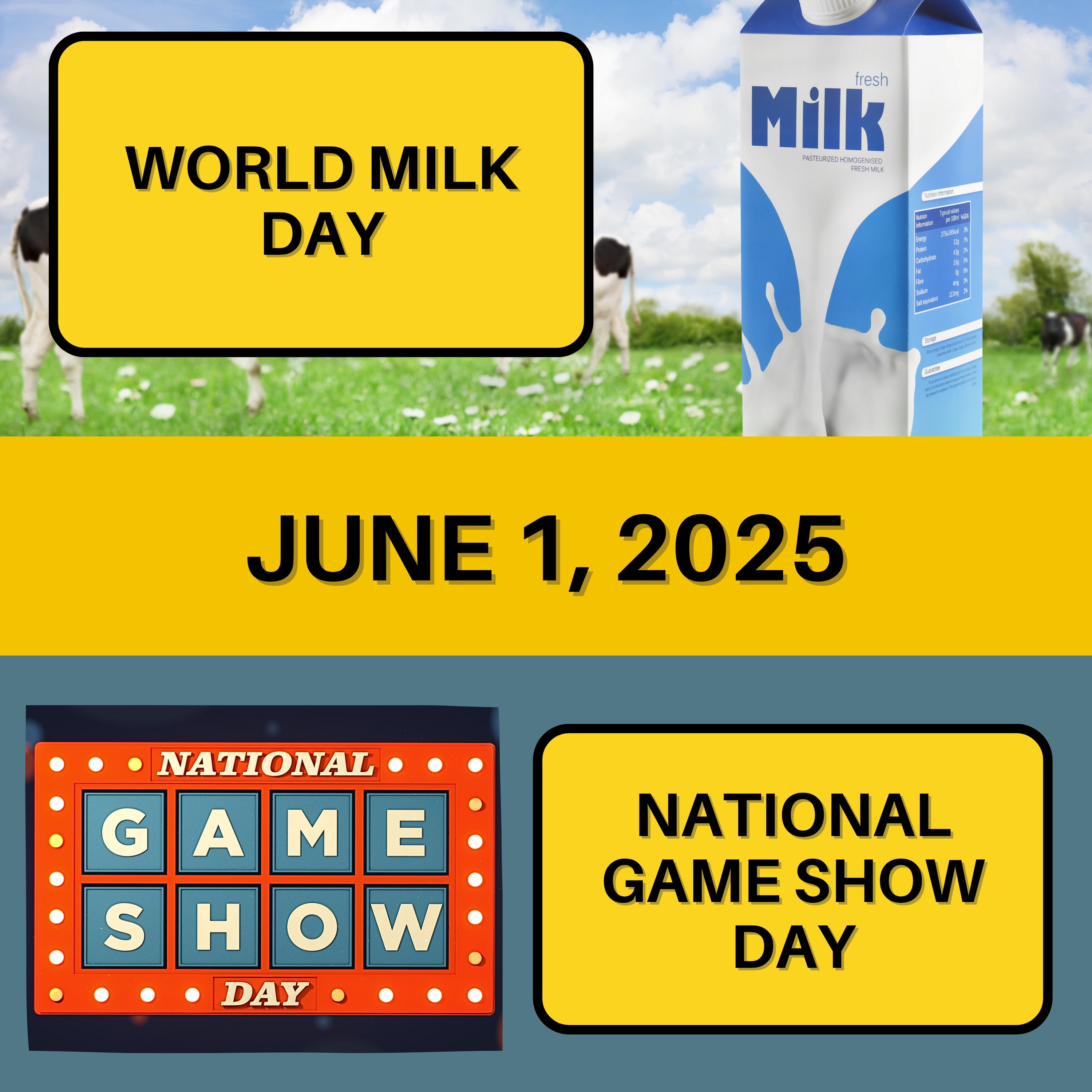 World Milk Day & National Game Show Day