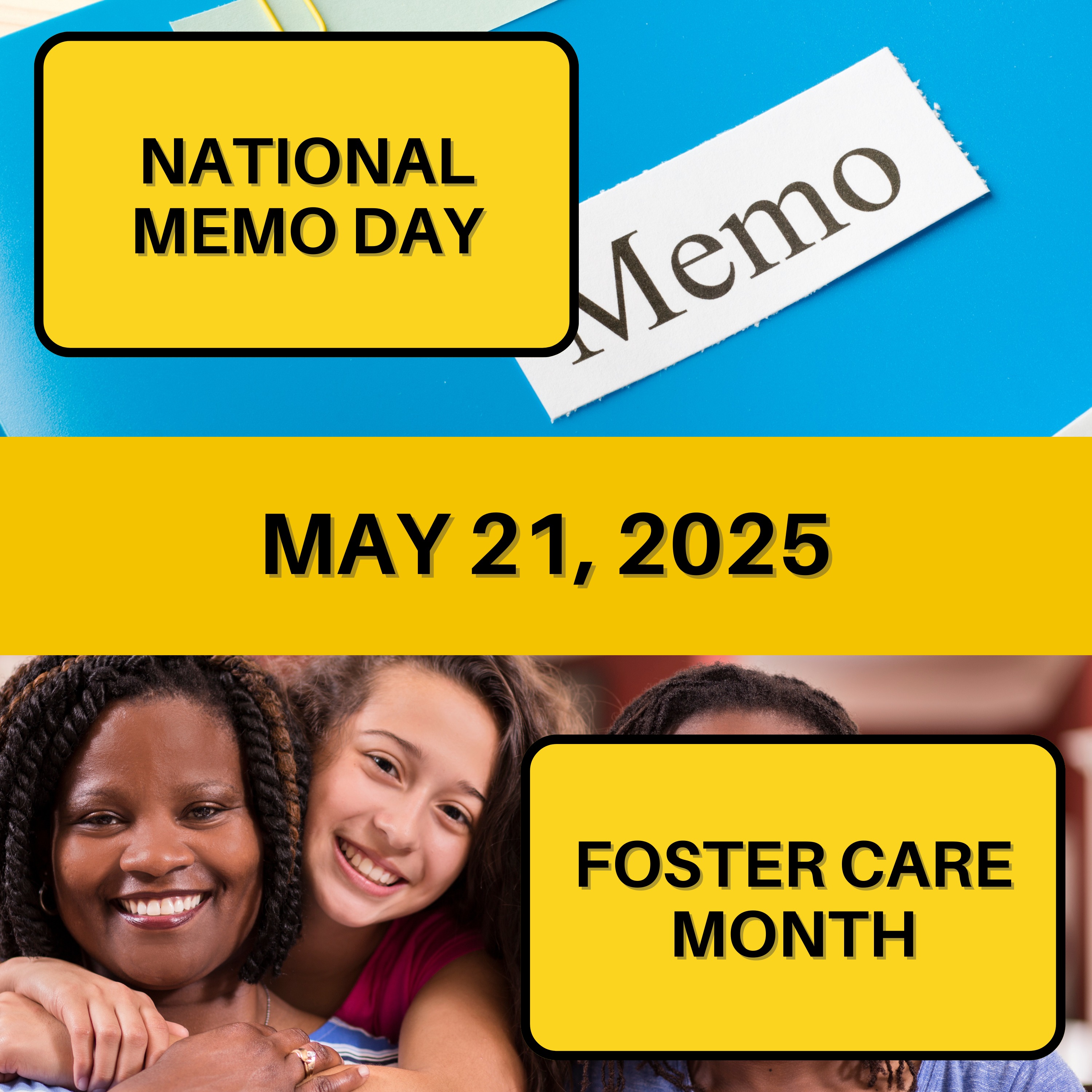 National Memo Day & National Foster Care Month