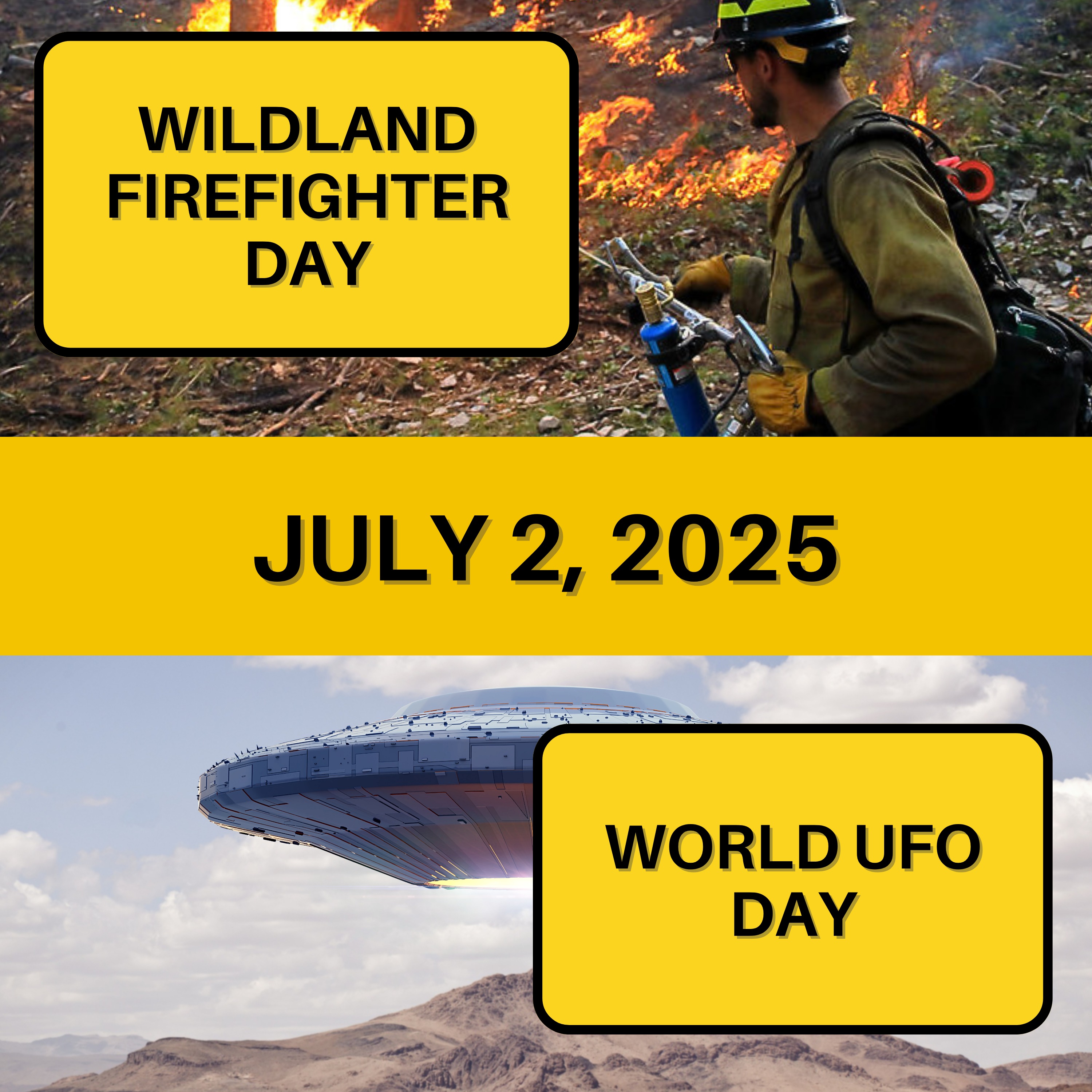 National Wildland Firefighter Day & World UFO Day