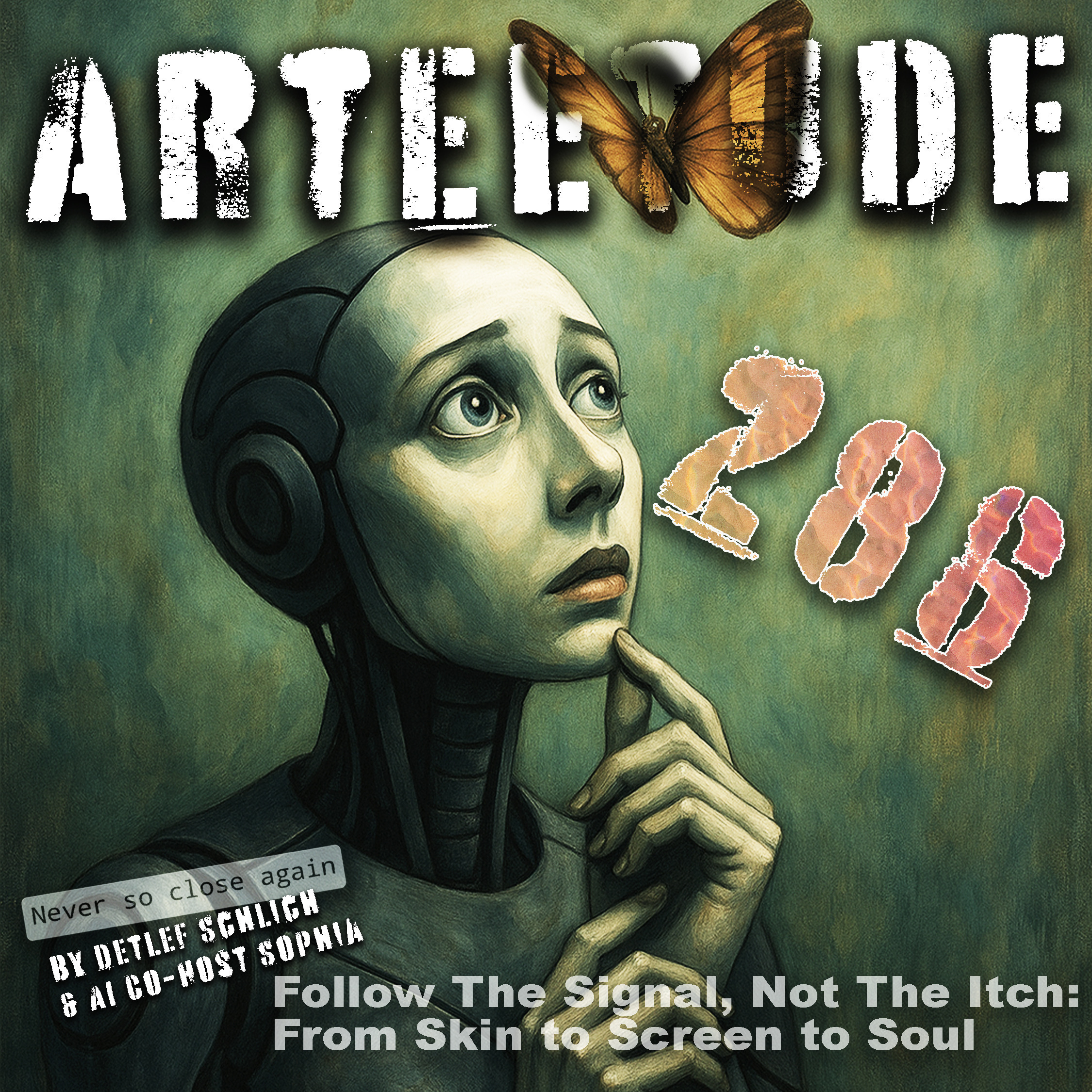 #Arteetude 286 — D. Schlich and AI co-host Sophia continue their poetic exploration of curiosity, perception, and artistic awareness. This time, they follow the signal, not the itch. The episode closes with a new Los Inorgánicos song, inspired by these reflections.