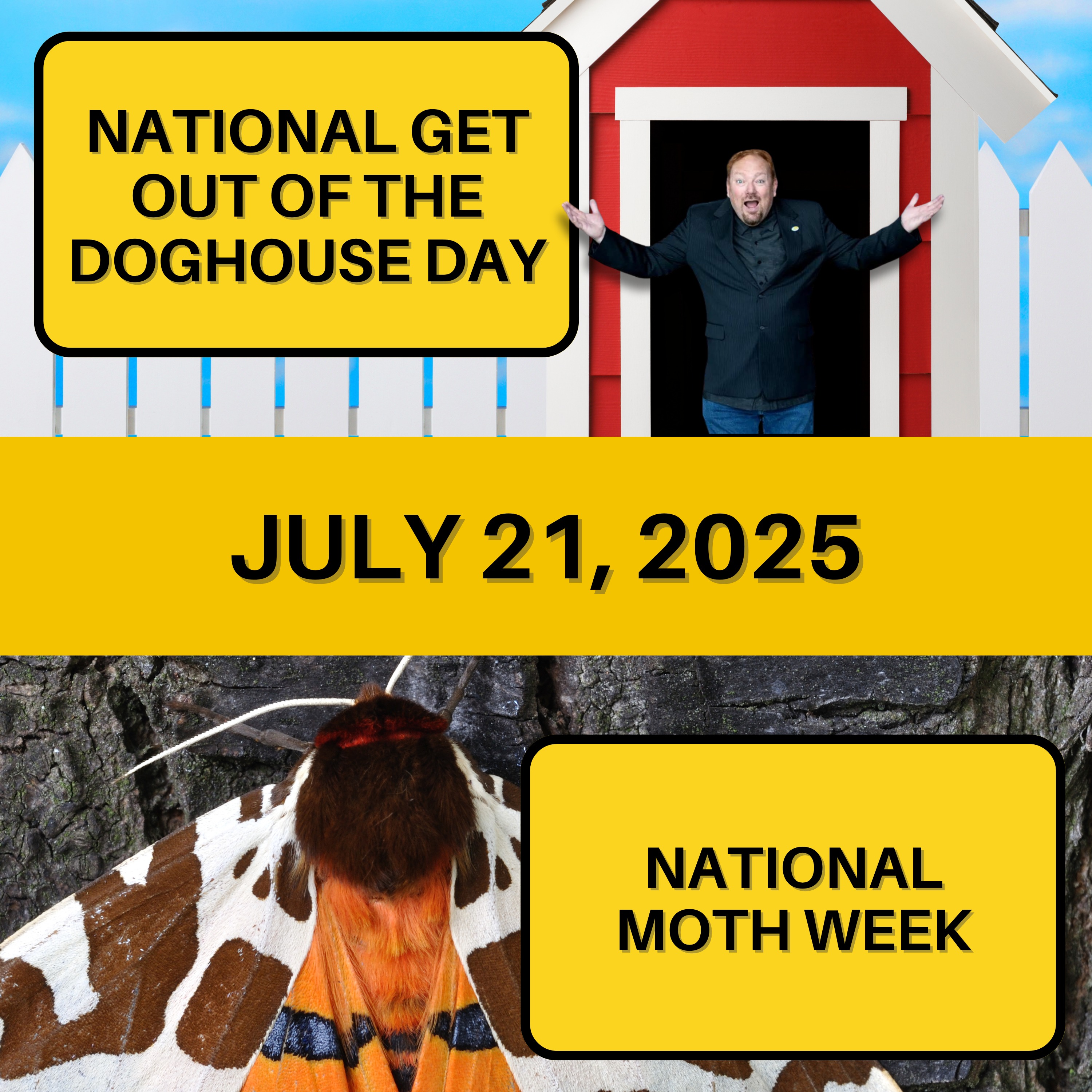 Get Out of the Doghouse Day & National Moth Week