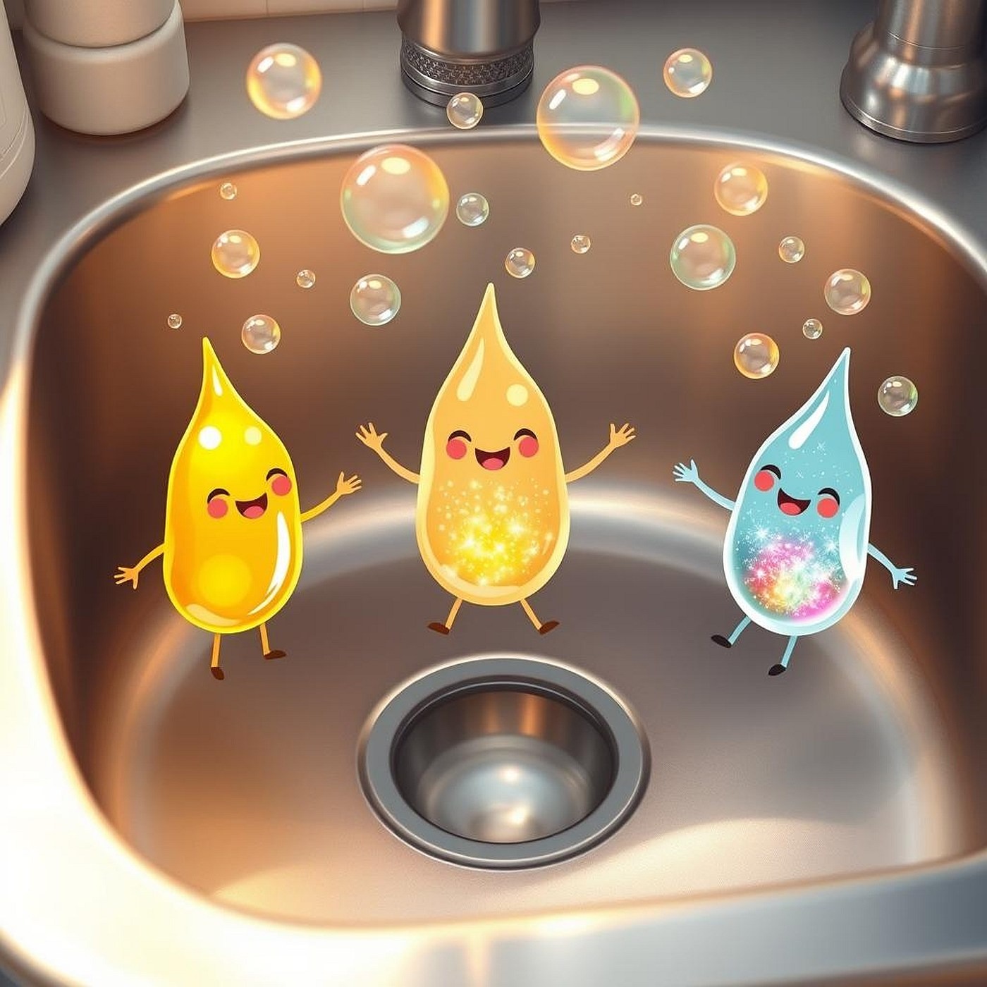 Tajomstvo priateľstva v kuchynskom dreze: Olejka, Vodienka a Mydlinka