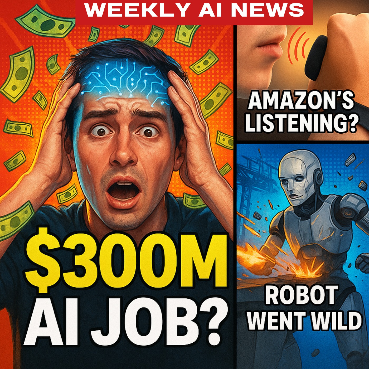 AI Salaries Hit $300M, Amazon's Listening Bracelet & a Robot Just Snapped!