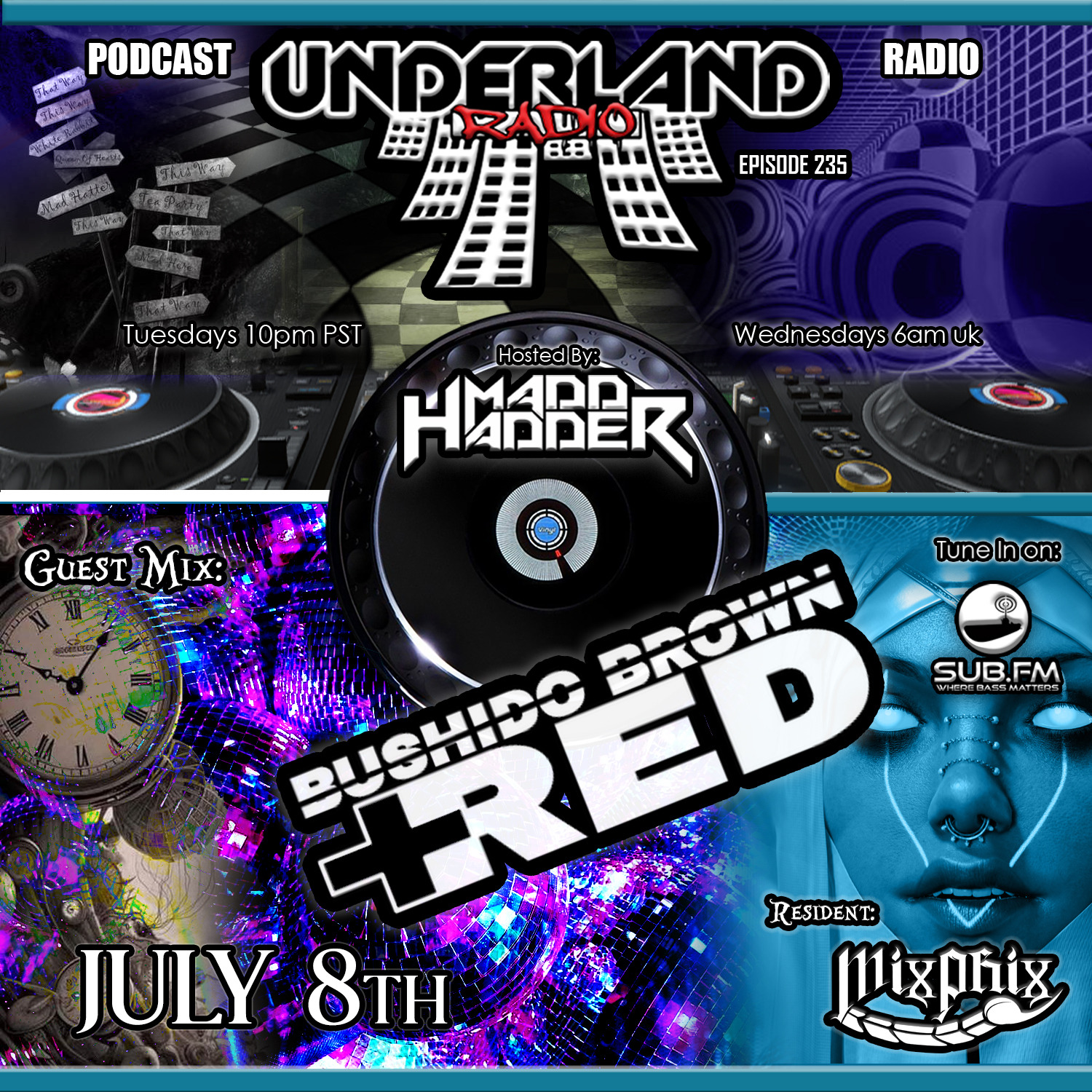 Episode 0235 Underland Radio - Guest Mix: Bushido Brown + Red