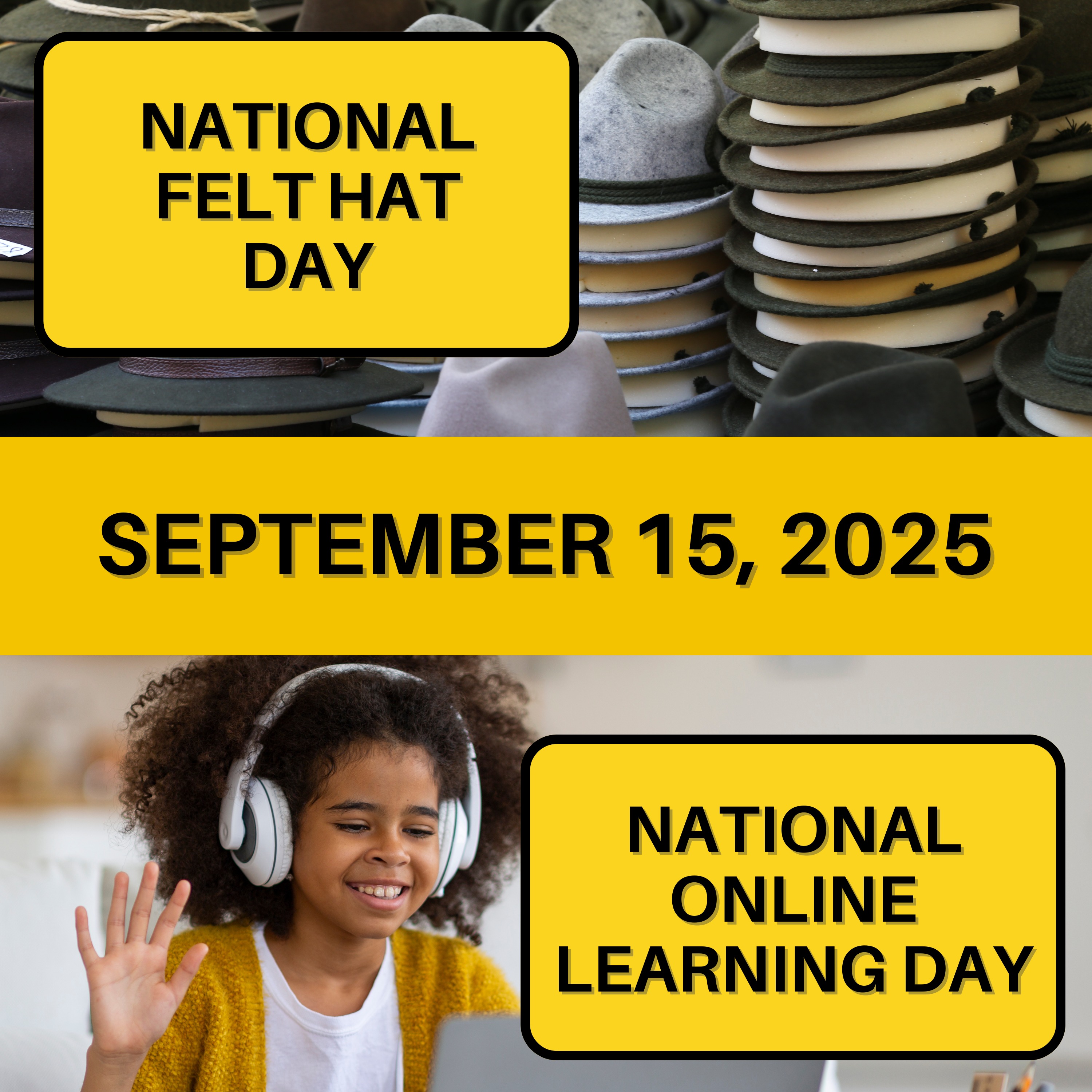 National Felt Hat Day & National Online Learning Day