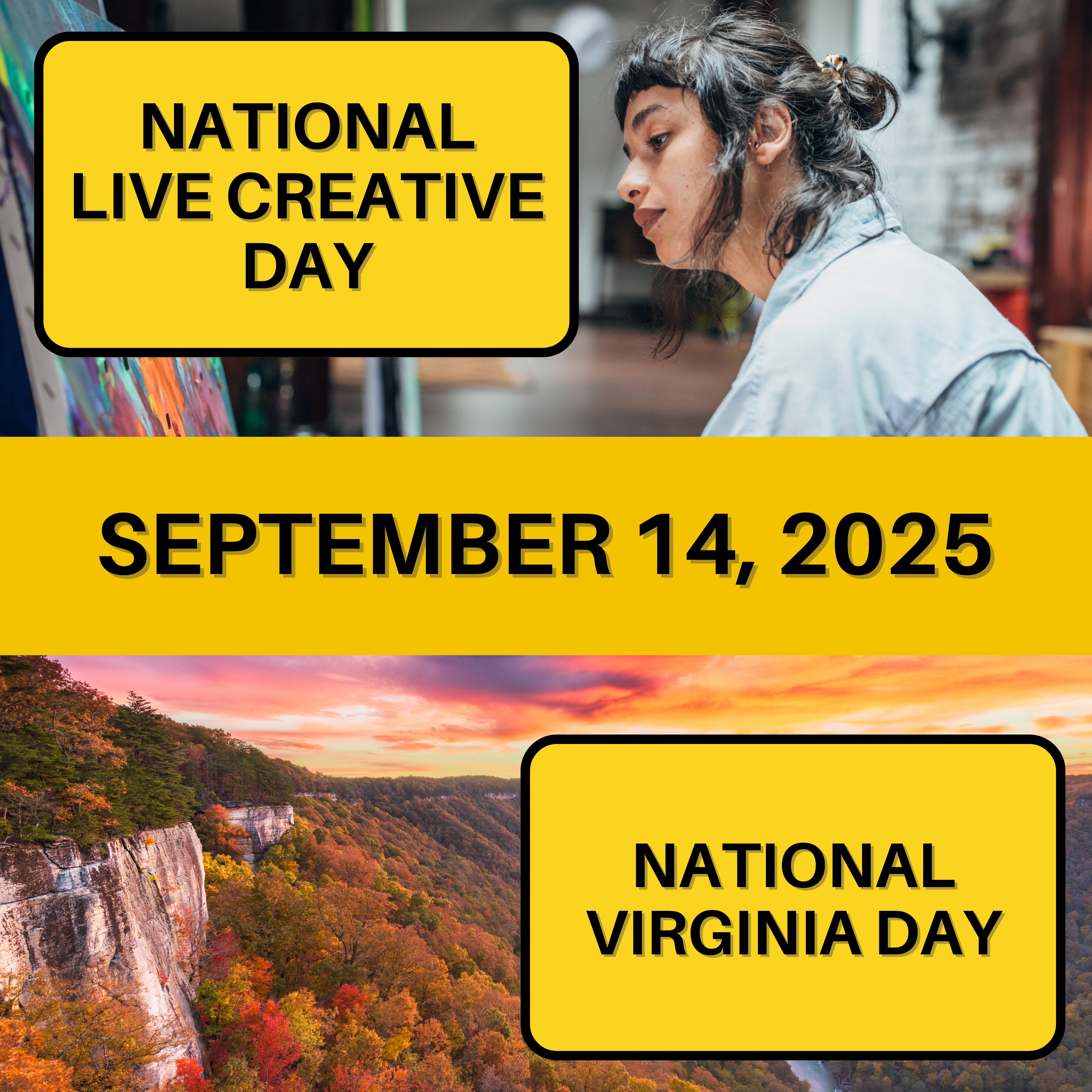 National Live Creative Day & National Virginia Day