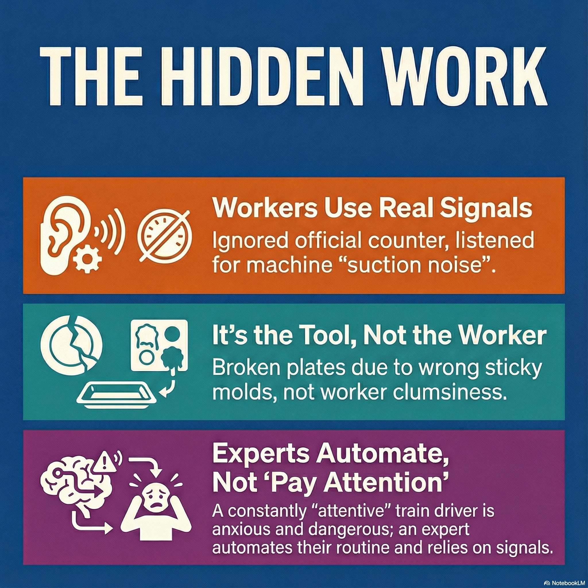 The early origins of the gap between Work As Imagined and Work As Done "The Hidden Work"