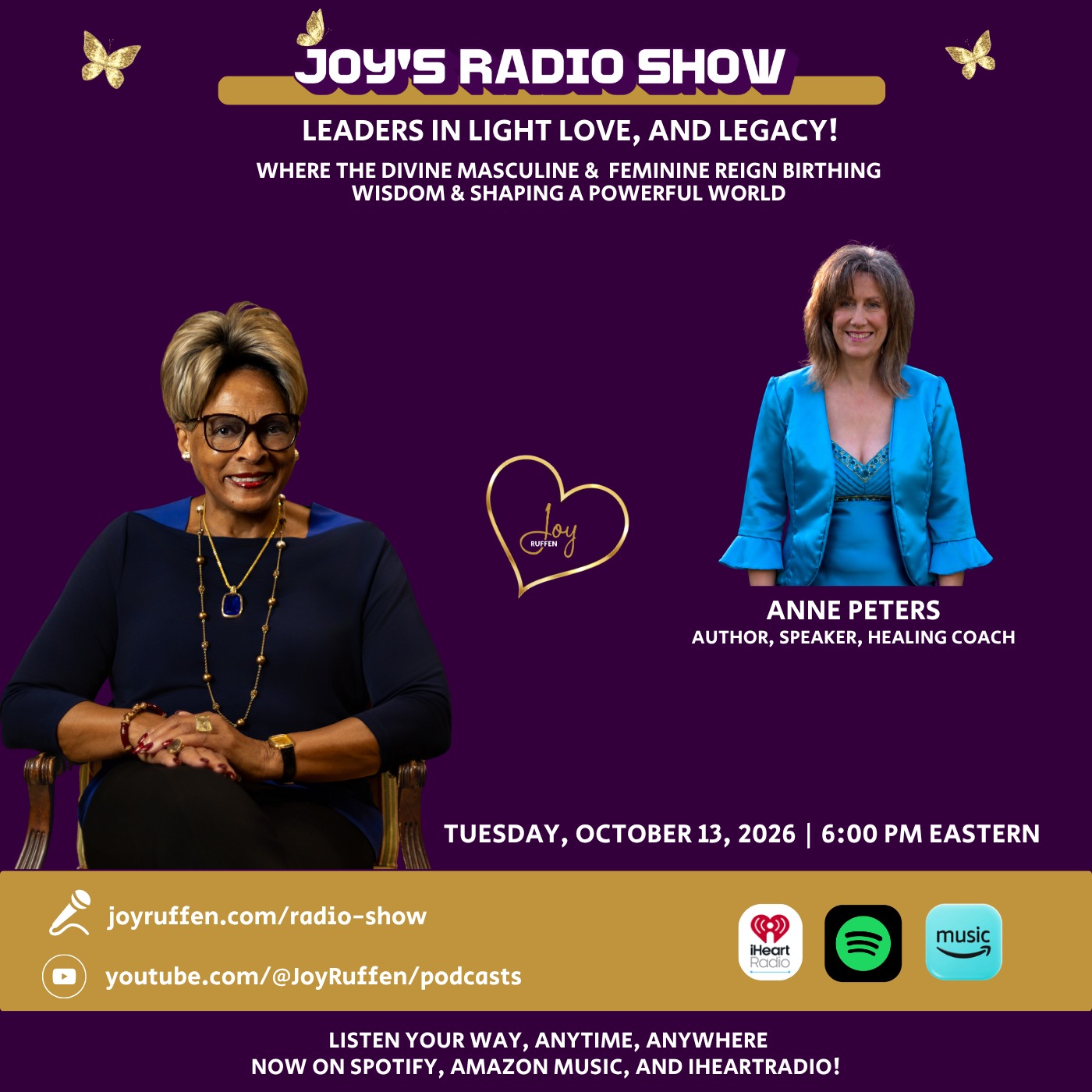 Joy's Radio Show Light, Love & Legacy with Anne Peters