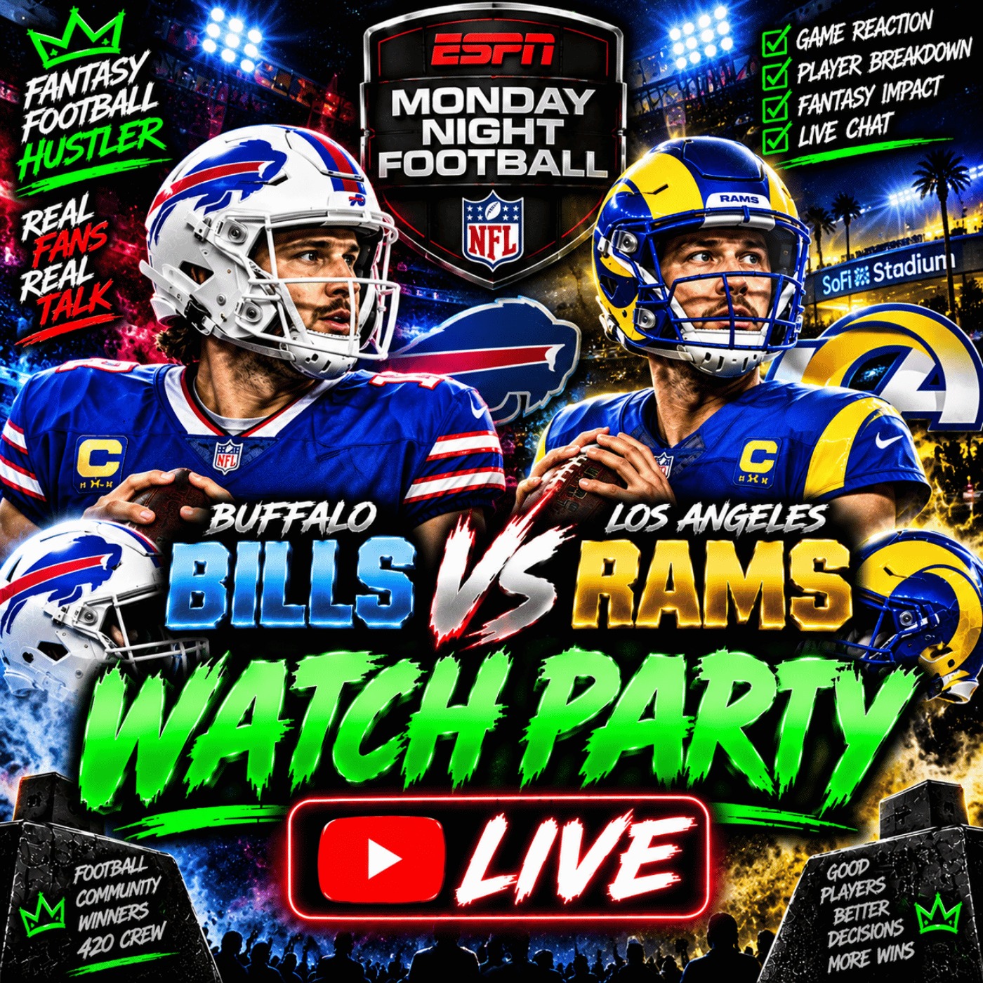 MONDAY Night Football Rams vs Bills WATCH PARTY episode artwork