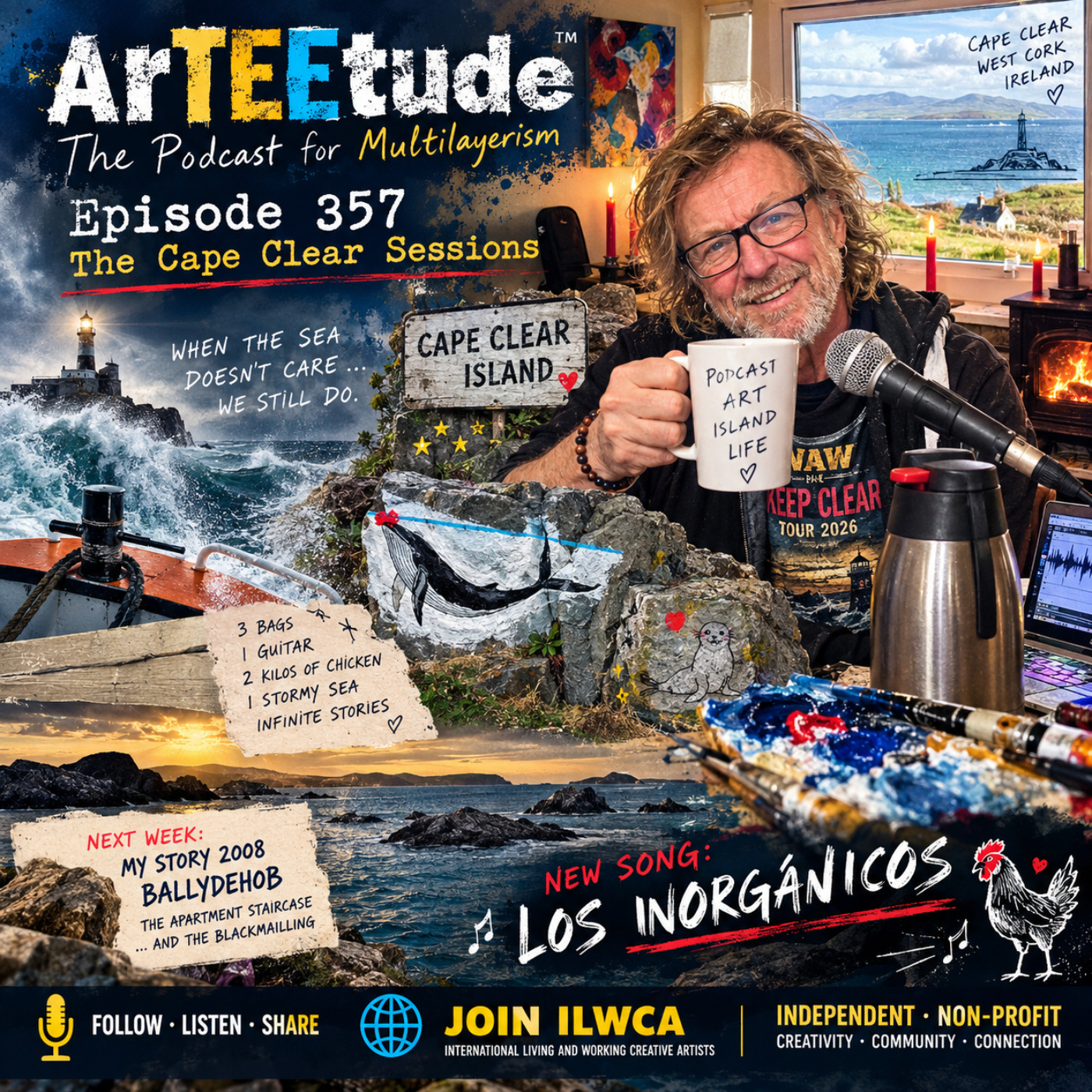 #ArTEEtude 357 – Schlich explores personal memories of West Cork, the traces artists leave behind in landscapes, the challenges facing small island communities, and the development of The Cape Clear Sessions.