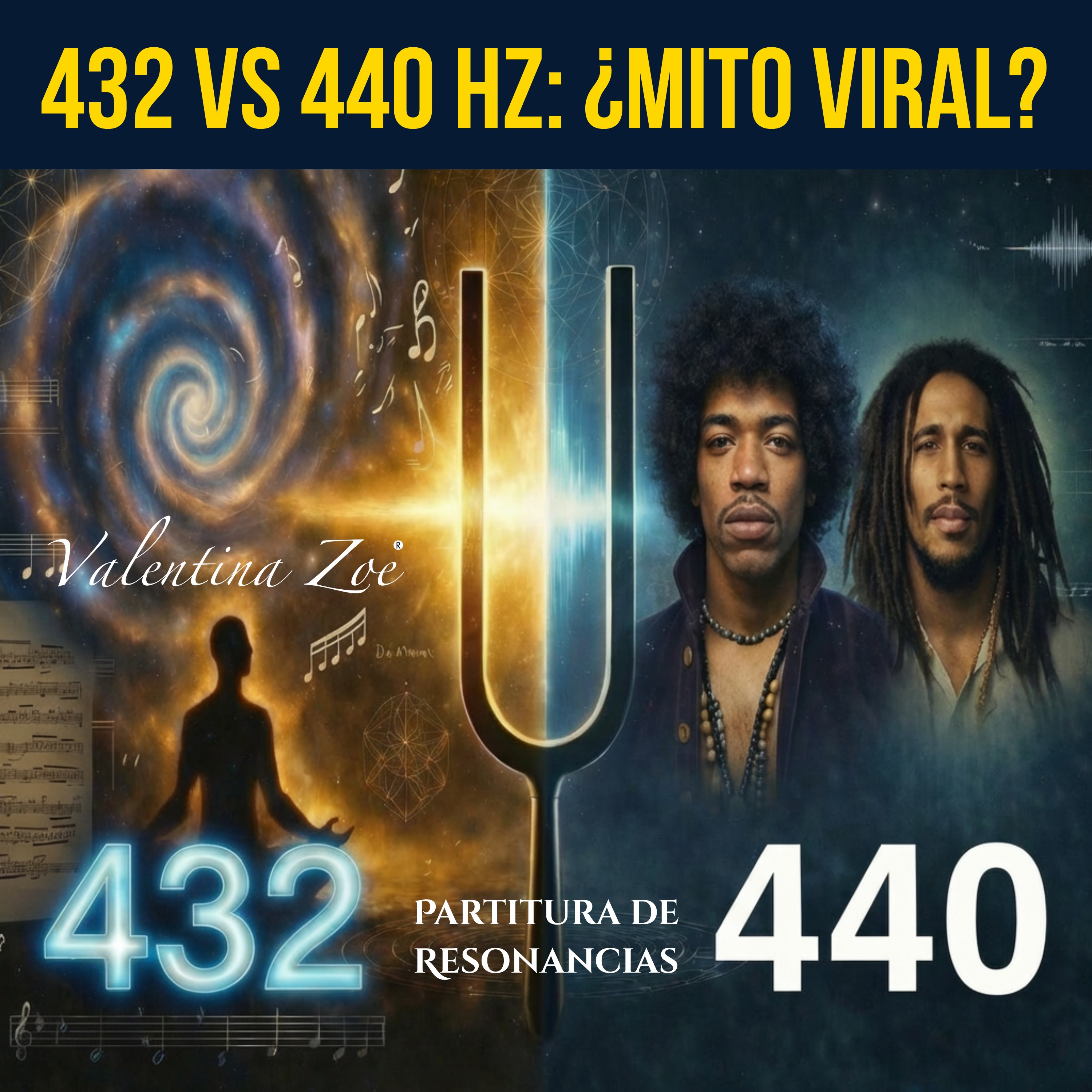 432 Hz vs 440 Hz: La Guerra Secreta de las Frecuencias 🎵⚔️ | Partitura de Resonancias Ep. 9 | Valentina Zoe episode artwork