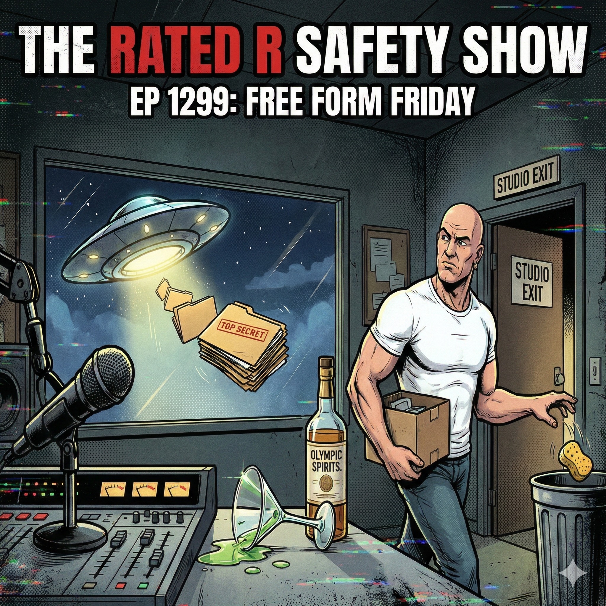 EP 1299: Free Form Friday - Drunk Olympic Reporters, UFO Files, & Mr. Clean Quits