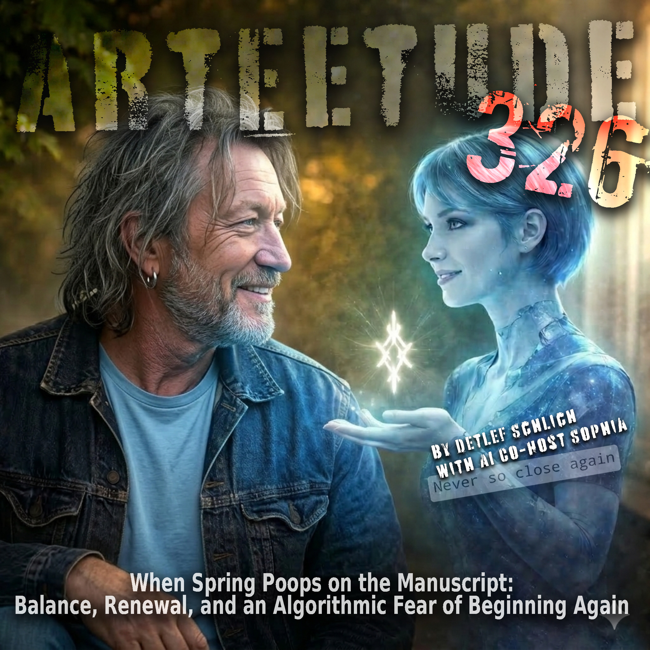 #Arteetude 326 - Detlef Schlich together with his AI Co-Host Sophia explore the spring equinox as a contemporary metaphor for balance, vulnerability, and renewal. And at the end of the episode, there is also a new collaborative song by Los Inorgánicos: “The Bird Knew First” episode artwork