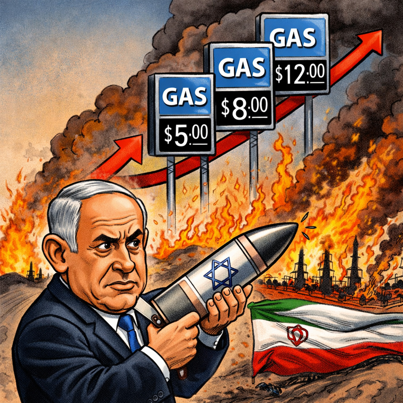 Huge No KIngs III, Stupid Netanyahu bombs Iranian Oil Fields, Mike Johnson is a Clown episode artwork