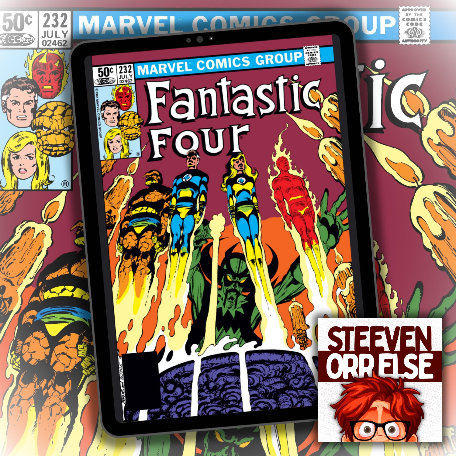 Fantastic Four #232 and The Adventures of Forager! episode artwork