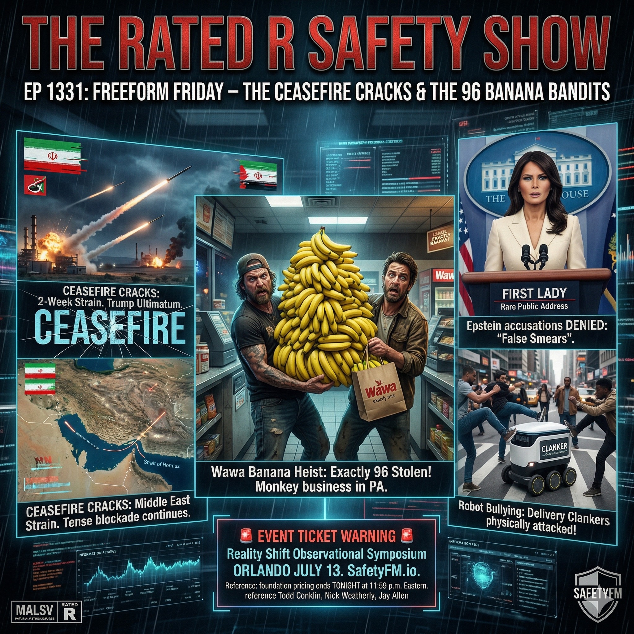 EP 1331: Freeform Friday – The Ceasefire Cracks, Melania Speaks, & The 96 Banana Bandits