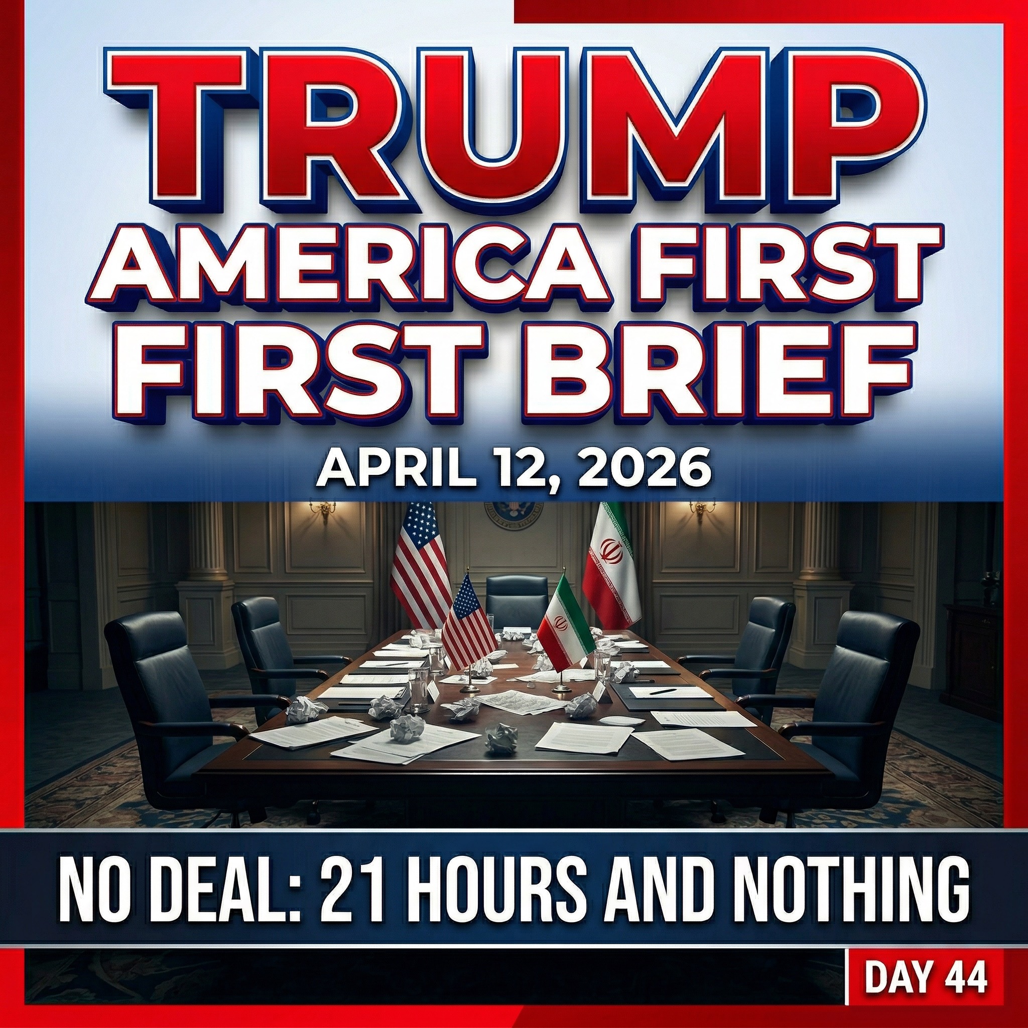 Sunday. April 12th 2026: “NO DEAL: 21 HOURS AND NOTHING” episode artwork
