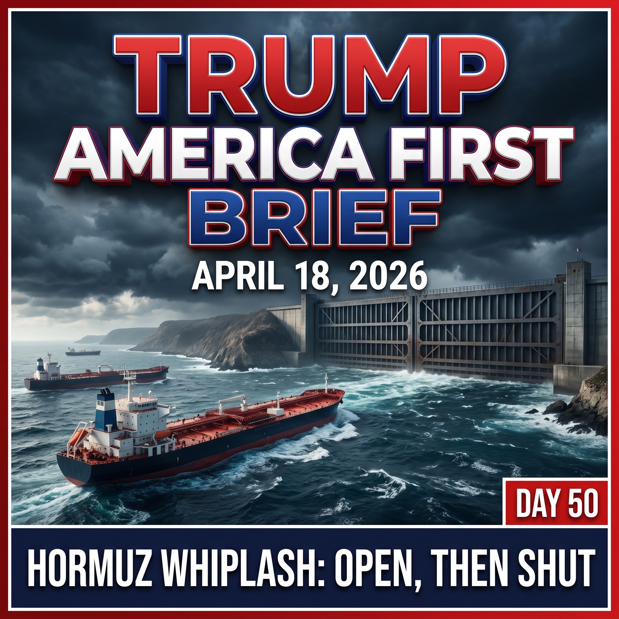 Saturday. April 18th 2026: HORMUZ WHIPLASH: OPEN, THEN SHUT episode artwork