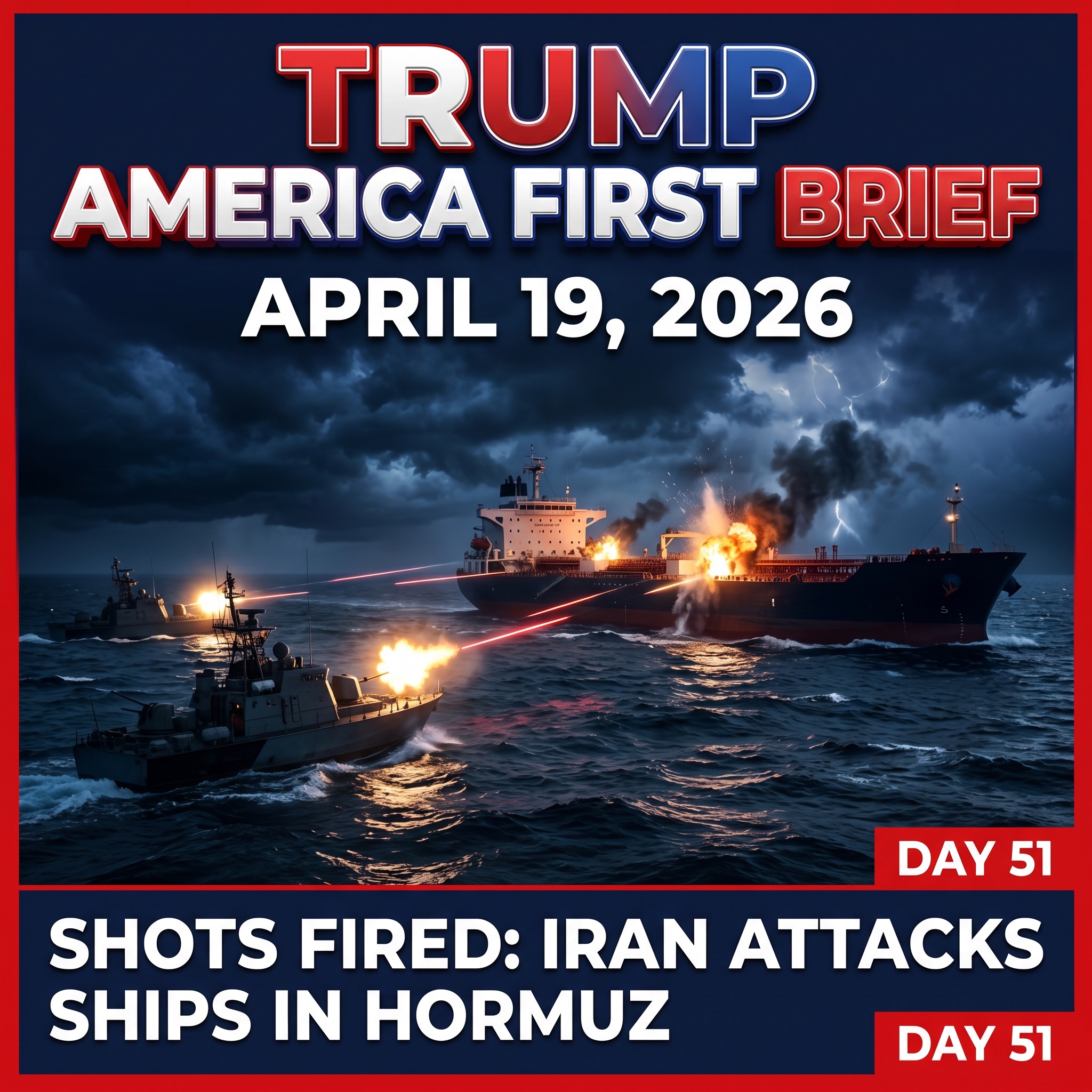 Sunday 19th April, 2026: Shots fired - Iran attacks ships in Hormuz episode artwork