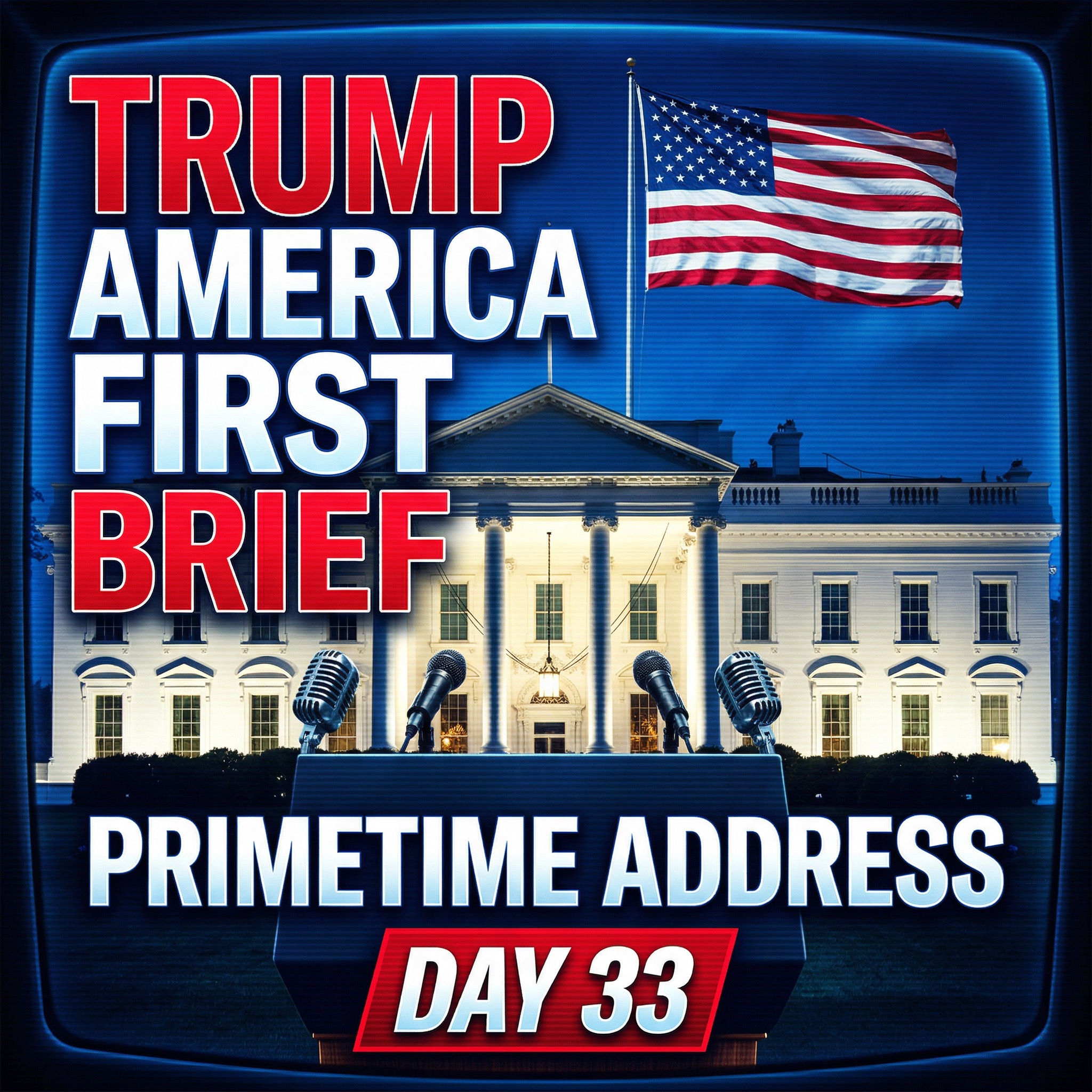 Wednesday, April 1: “Primetime Address: Trump Tells the Nation the War Ends in Weeks” episode artwork