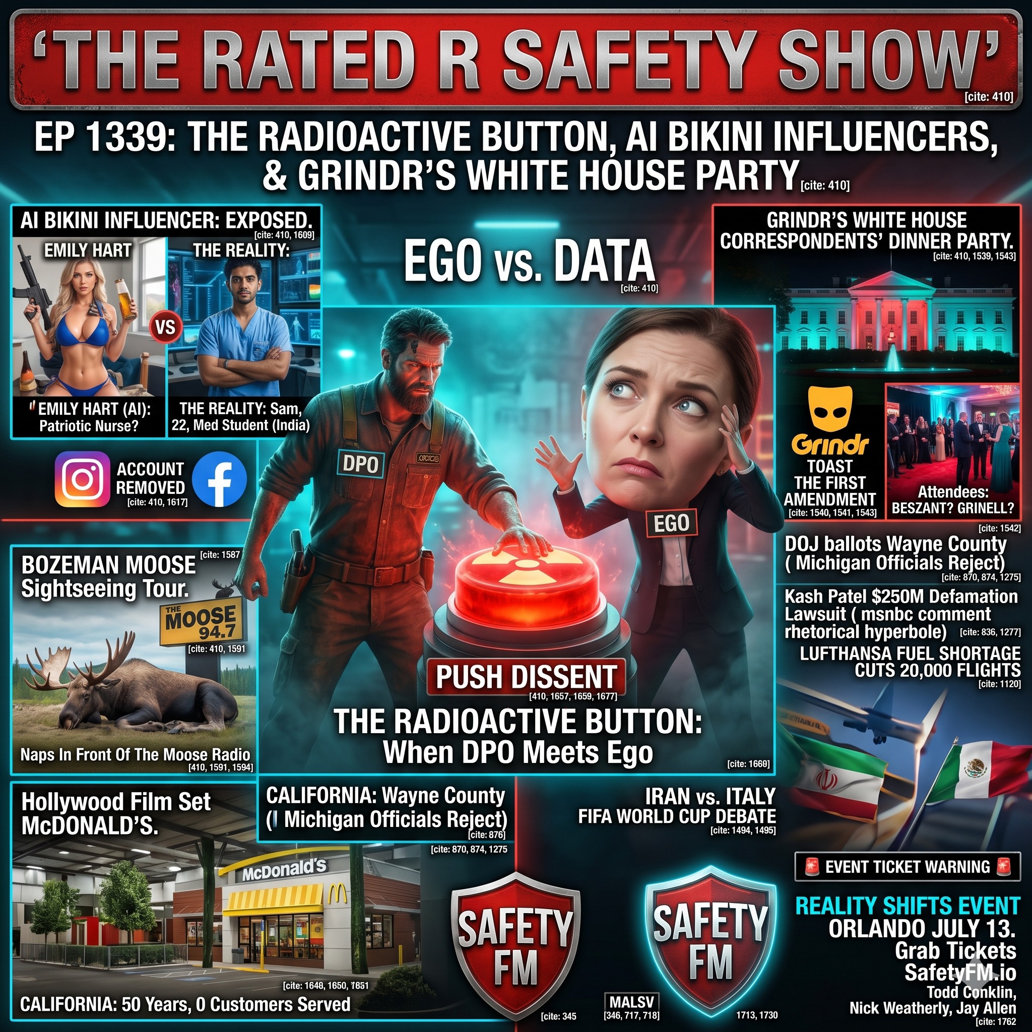 EP 1339: The Radioactive Button, AI Bikini Influencers, & Grindr’s White House Party