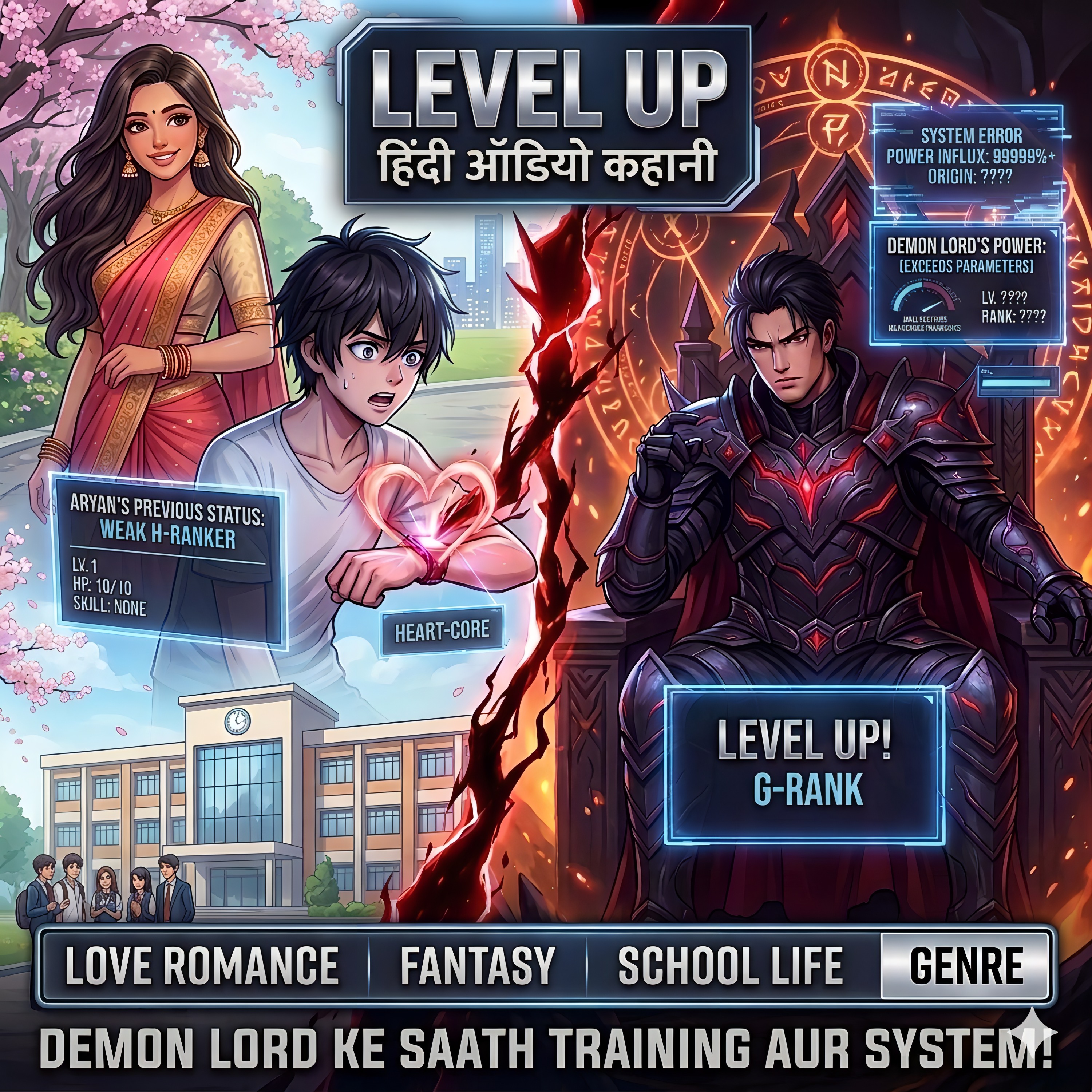 Level Up: The Fantasy System Magic Story | Hindi Audio Drama cover