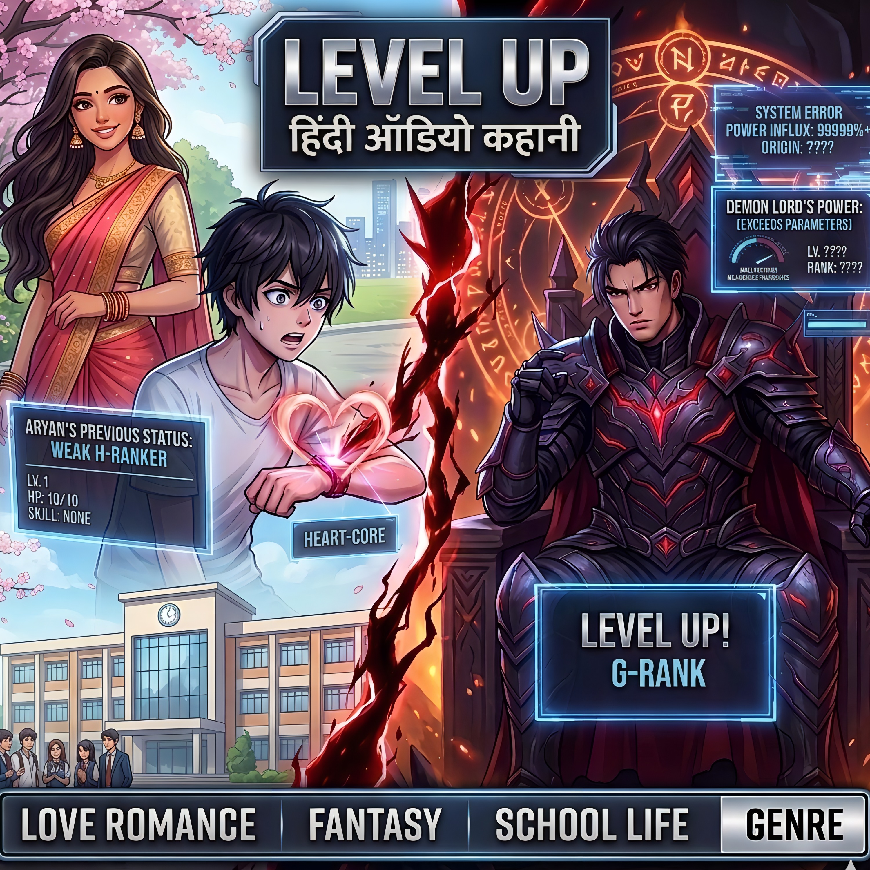 Level Up Ep 1-3: The Loser Racer & The Ancient Demon King | Hindi Audio Story | Audio Story Universe episode artwork