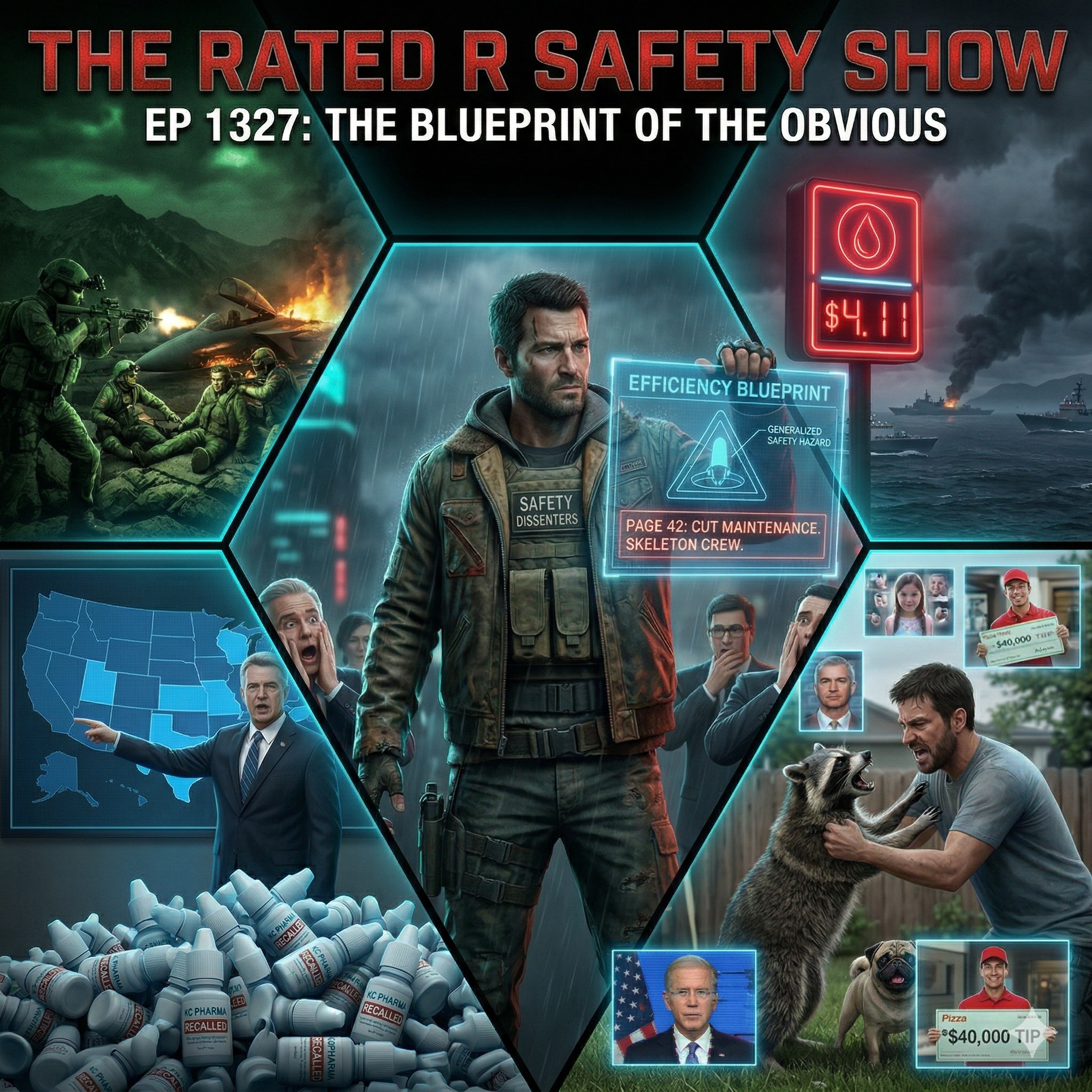 EP 1327: The Blueprint of the Obvious, F-15 Rescues in Iran, & Pug vs. Raccoon