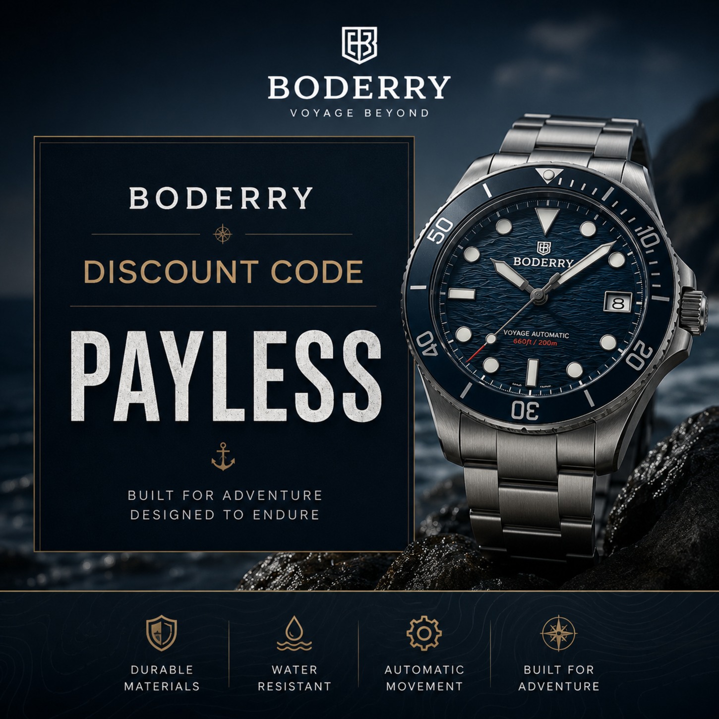 Boderry Discount Code “PAYLESS”