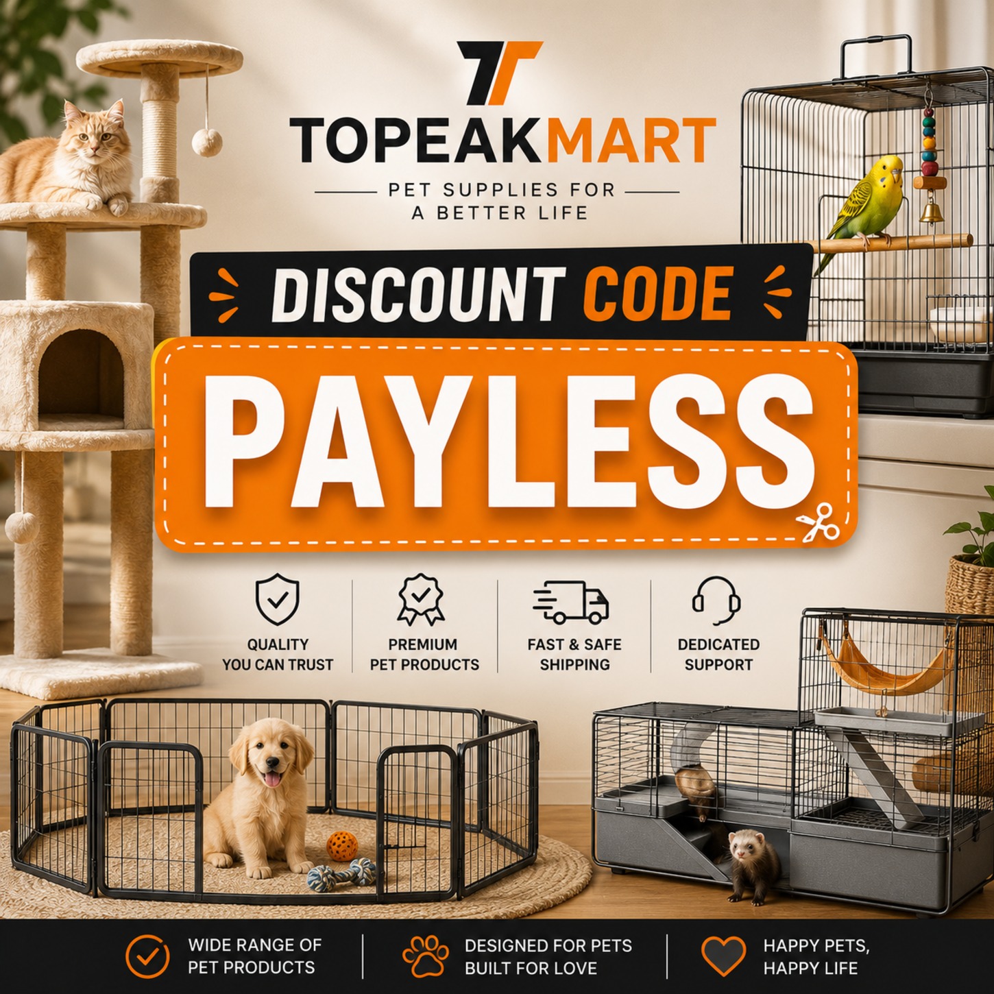 TOPEAKMART Discount Code “PAYLESS”