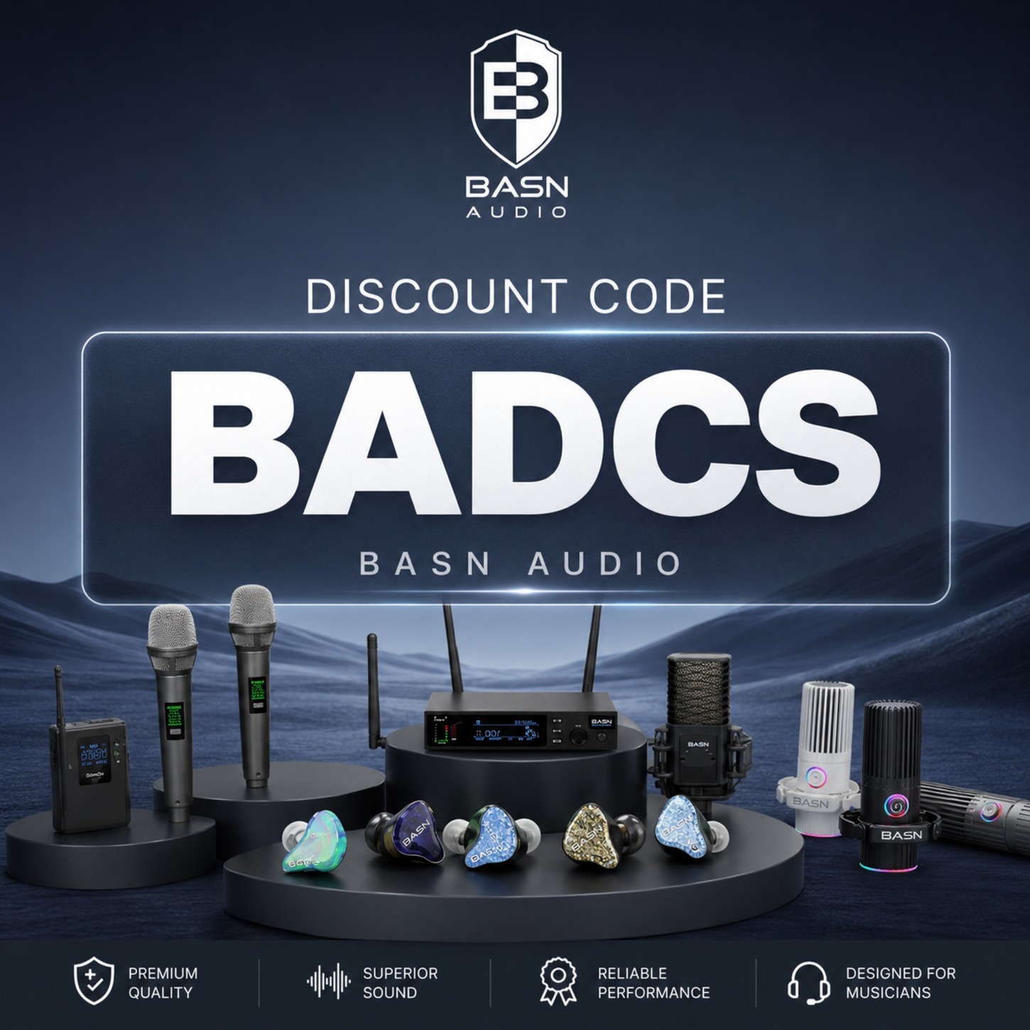 BASN AUDIO Discount Code “BADCS”