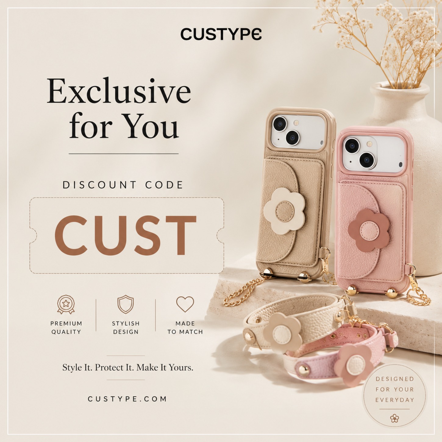 Custype Discount Code “CUST”