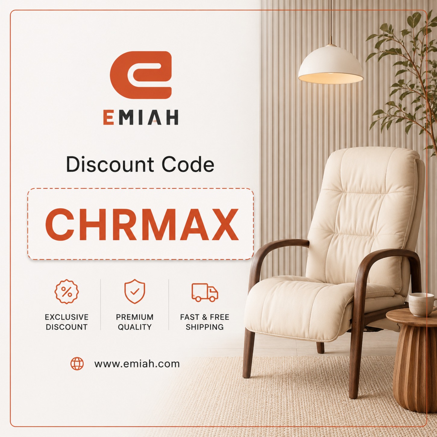 EMIAH Discount Code “CHRMAX”