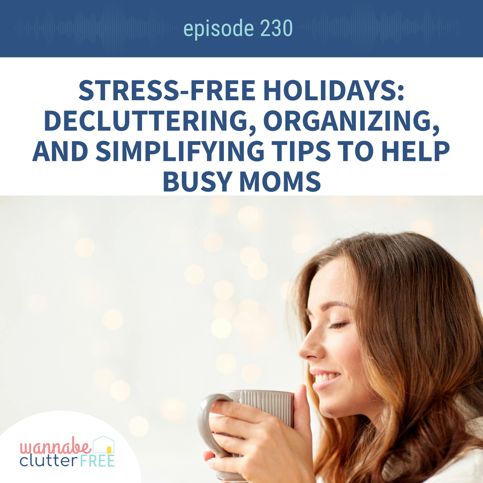 Stress-Free Holidays: Decluttering, Organizing, and Simplifying Tips to Help Busy Moms (Ep 230) episode artwork
