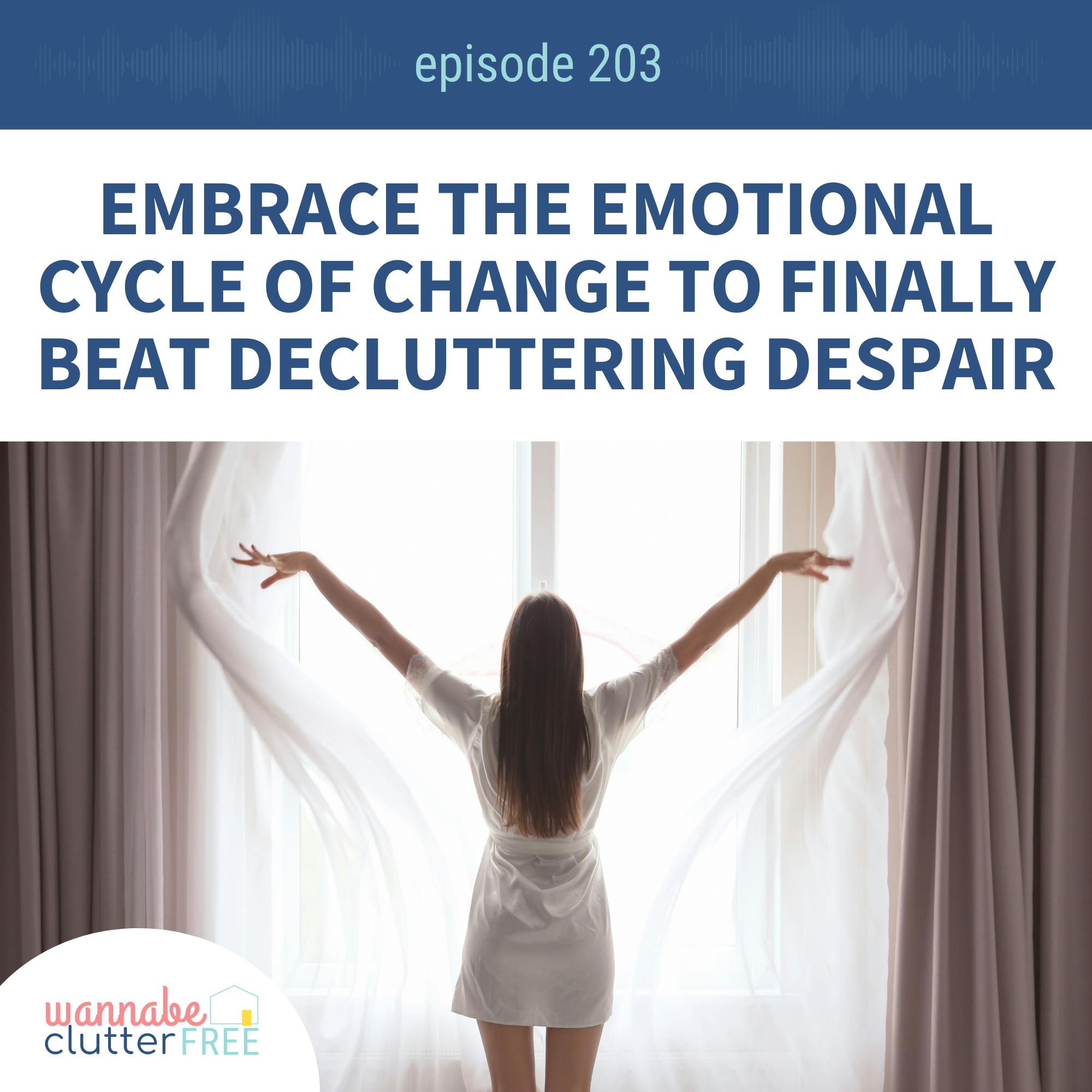 Ep 203: Embrace the Emotional Cycle of Change to Finally Beat Decluttering Despair