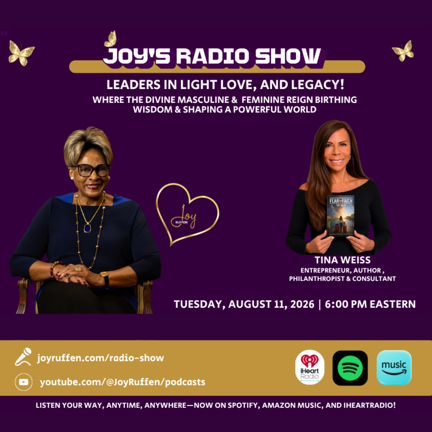 Joy's Radio Show Leaders in Light, Love & Legacy with Tina Weiss episode artwork