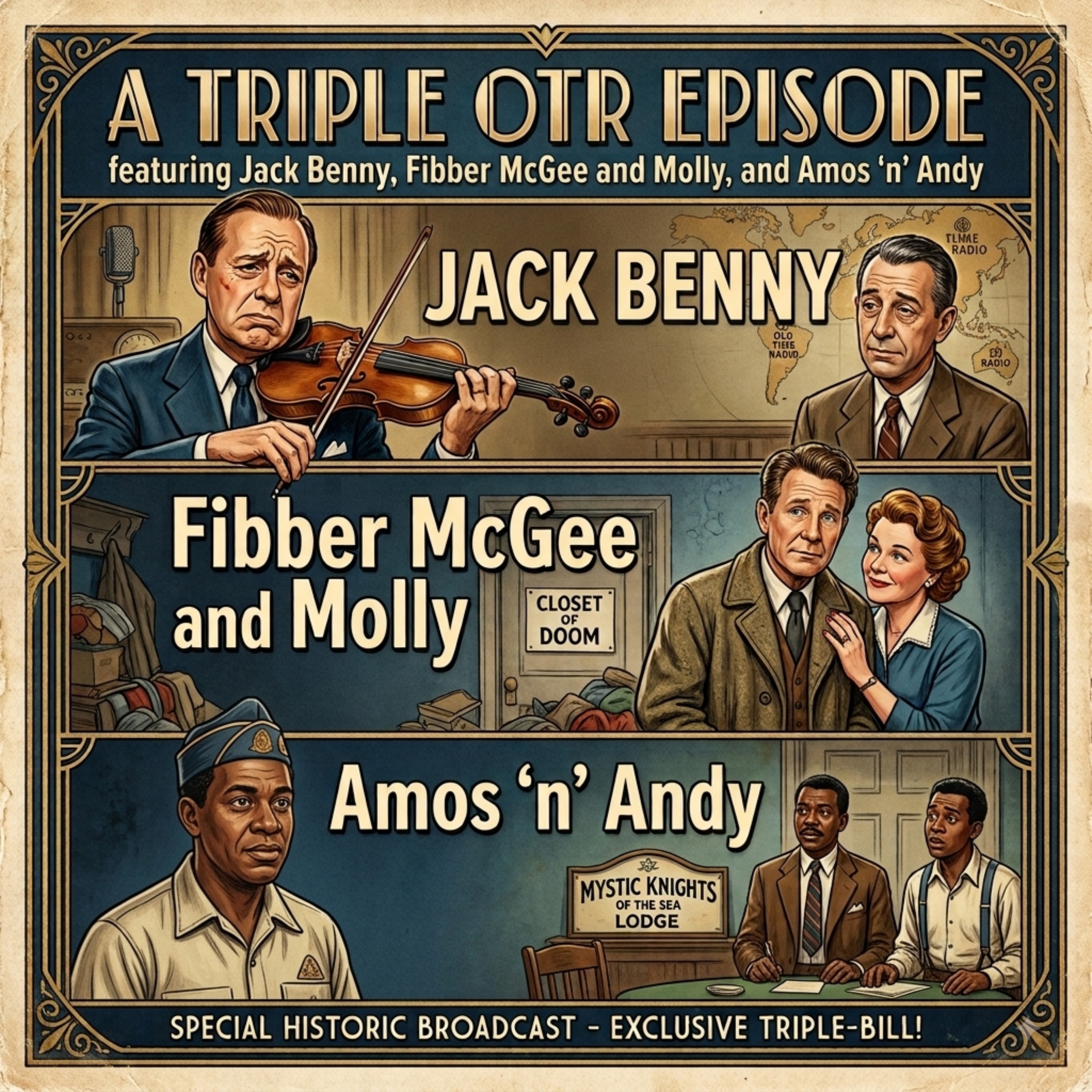 Triple OTR Comedy Special: Jack Benny, Fibber McGee & Molly, and Amos 'n' Andy episode artwork