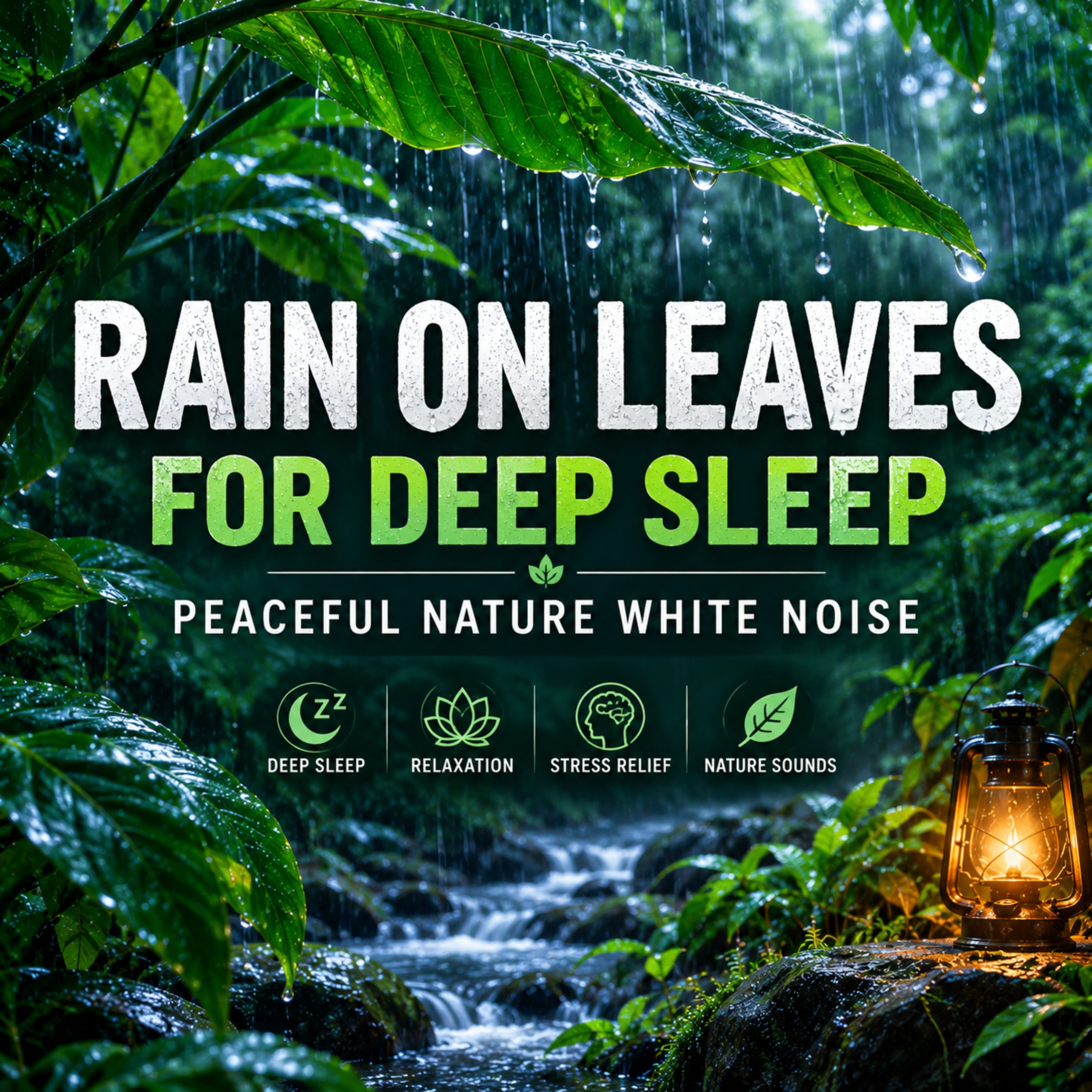 Rain on leaves for deep sleep | Peaceful nature white noise episode artwork