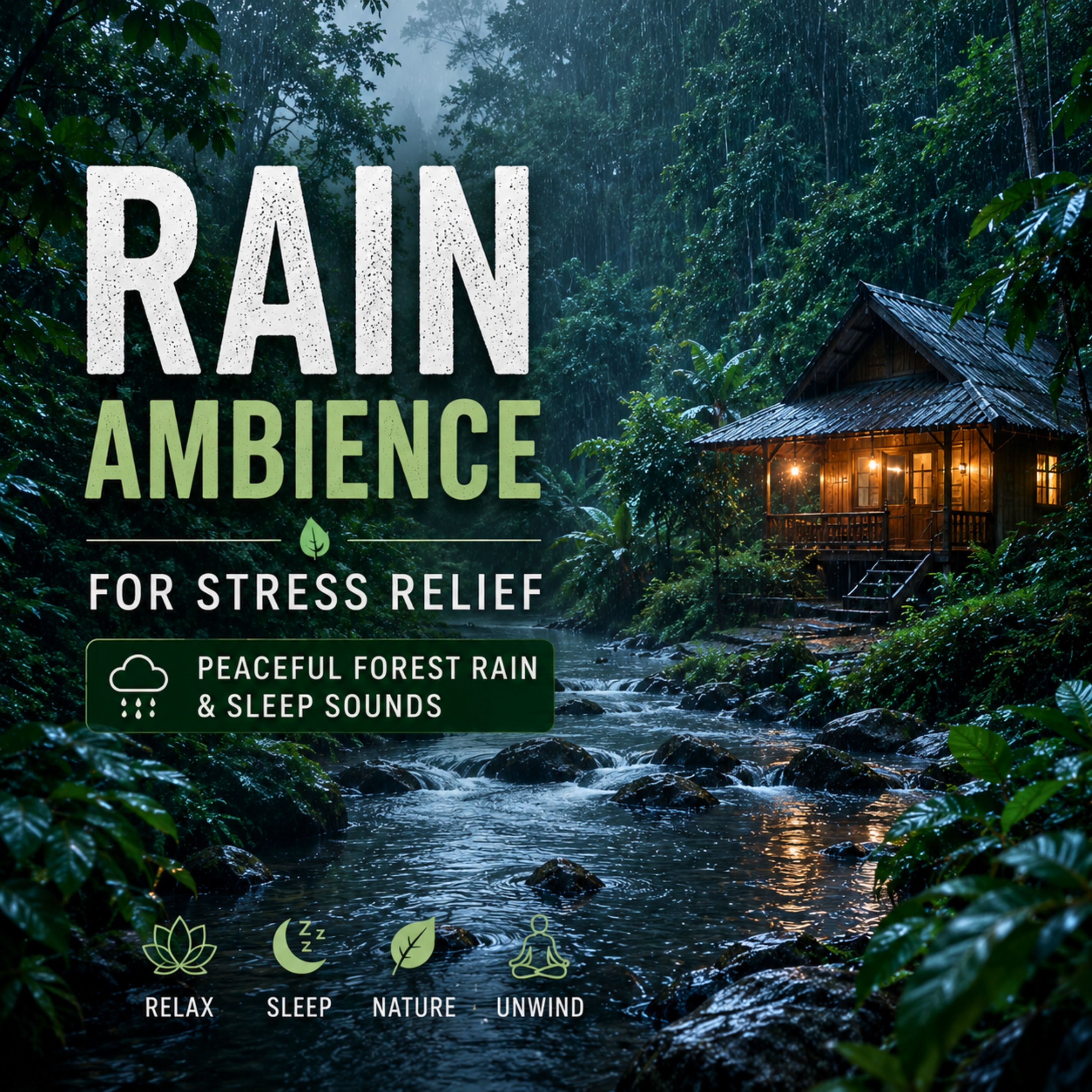 Rain ambience for stress relief, Peaceful forest rain & sleep sounds episode artwork