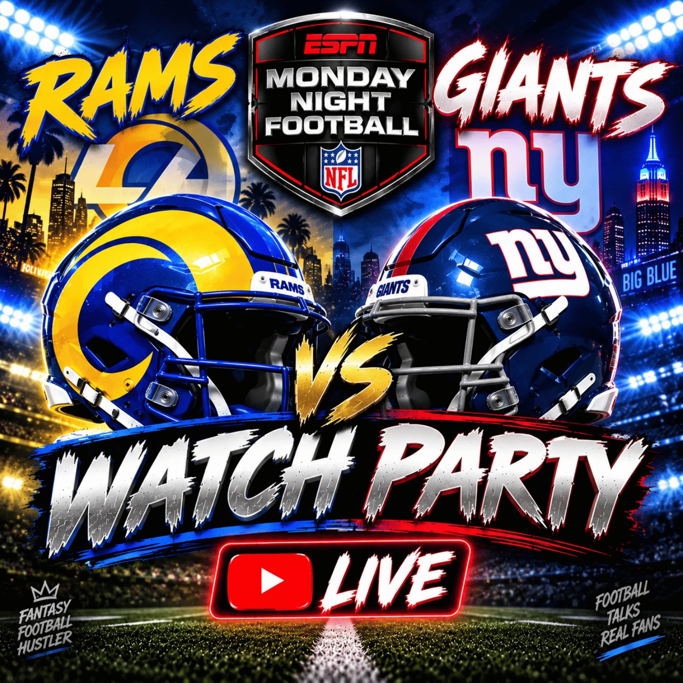 MONDAY Night Football Rams vs Giants Watch Party Tonight?