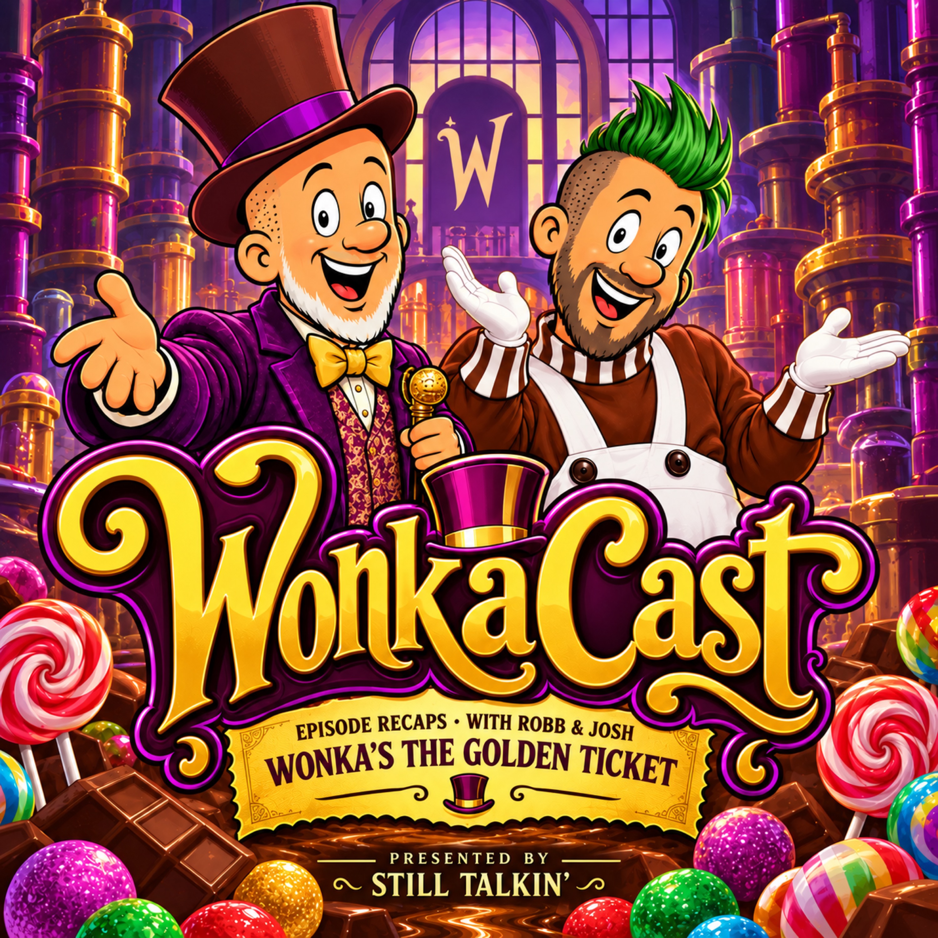 Logo of the podcast WonkaCast - A Show about Wonka's The Golden Ticket on Netflix Podcast WonkaCast - A Show about Wonka's The Golden Ticket on Netflix