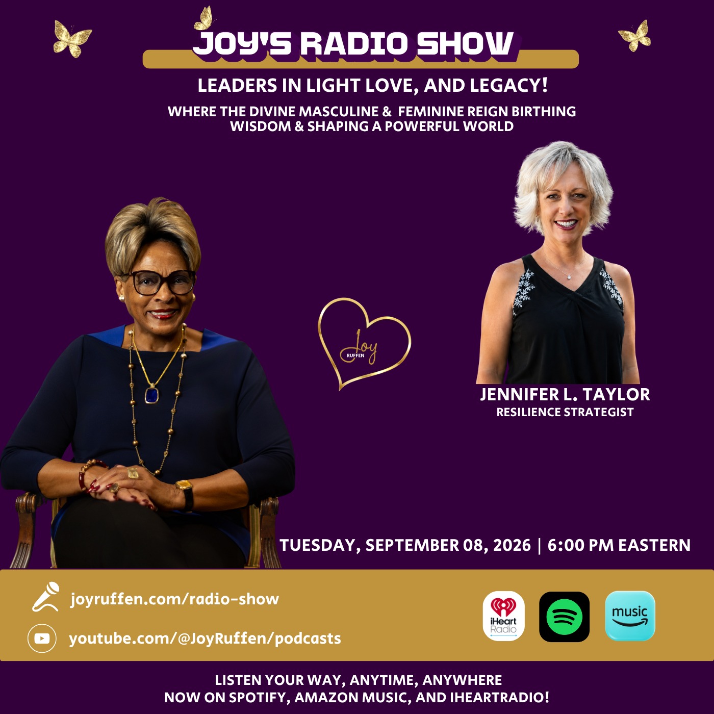 Joy's Radio Show Leaders in Light, Love and Legacy with Jennifer Taylor episode artwork